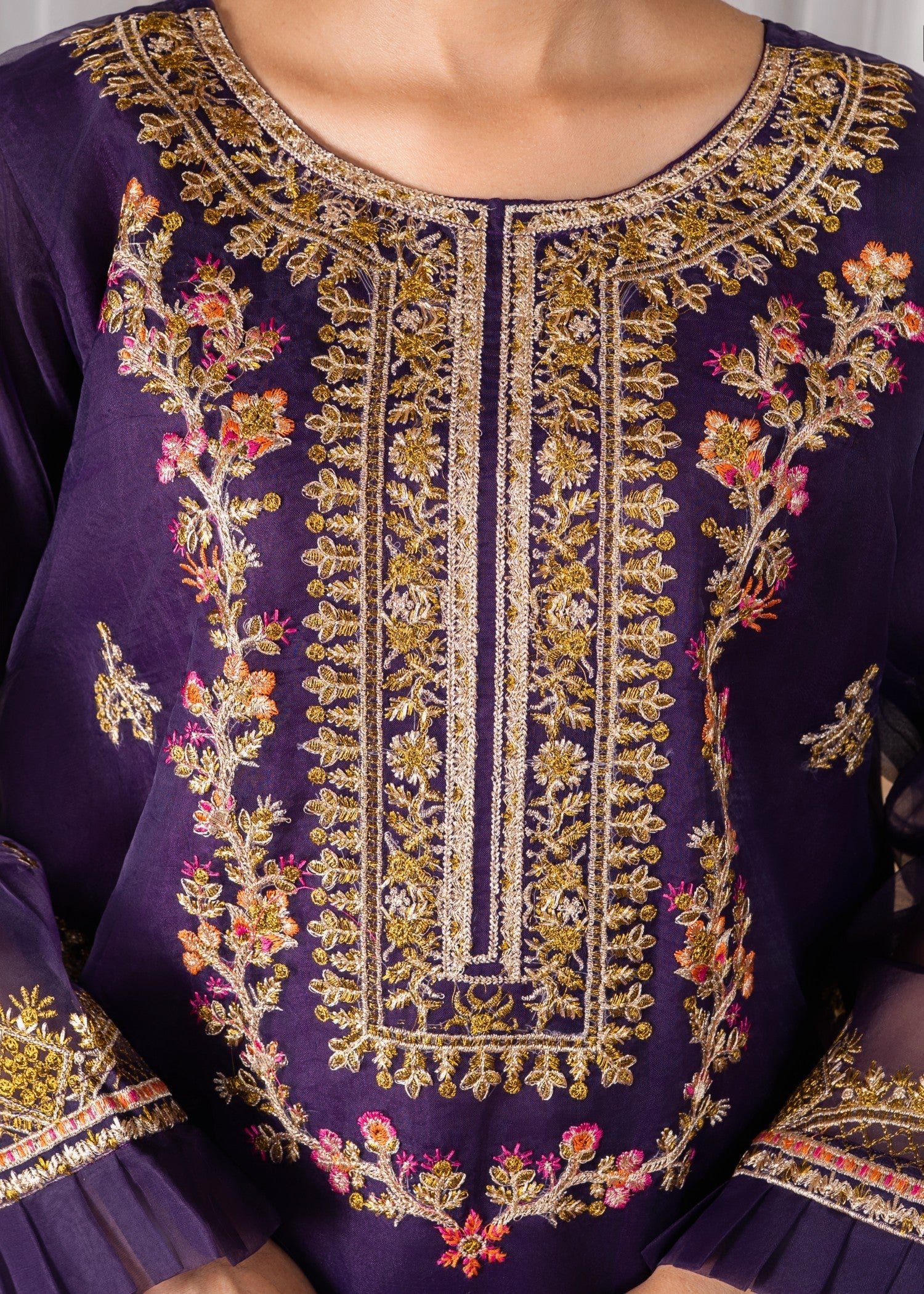 Gulposh Mehrou (Emroided ) Purple Women 3pcs