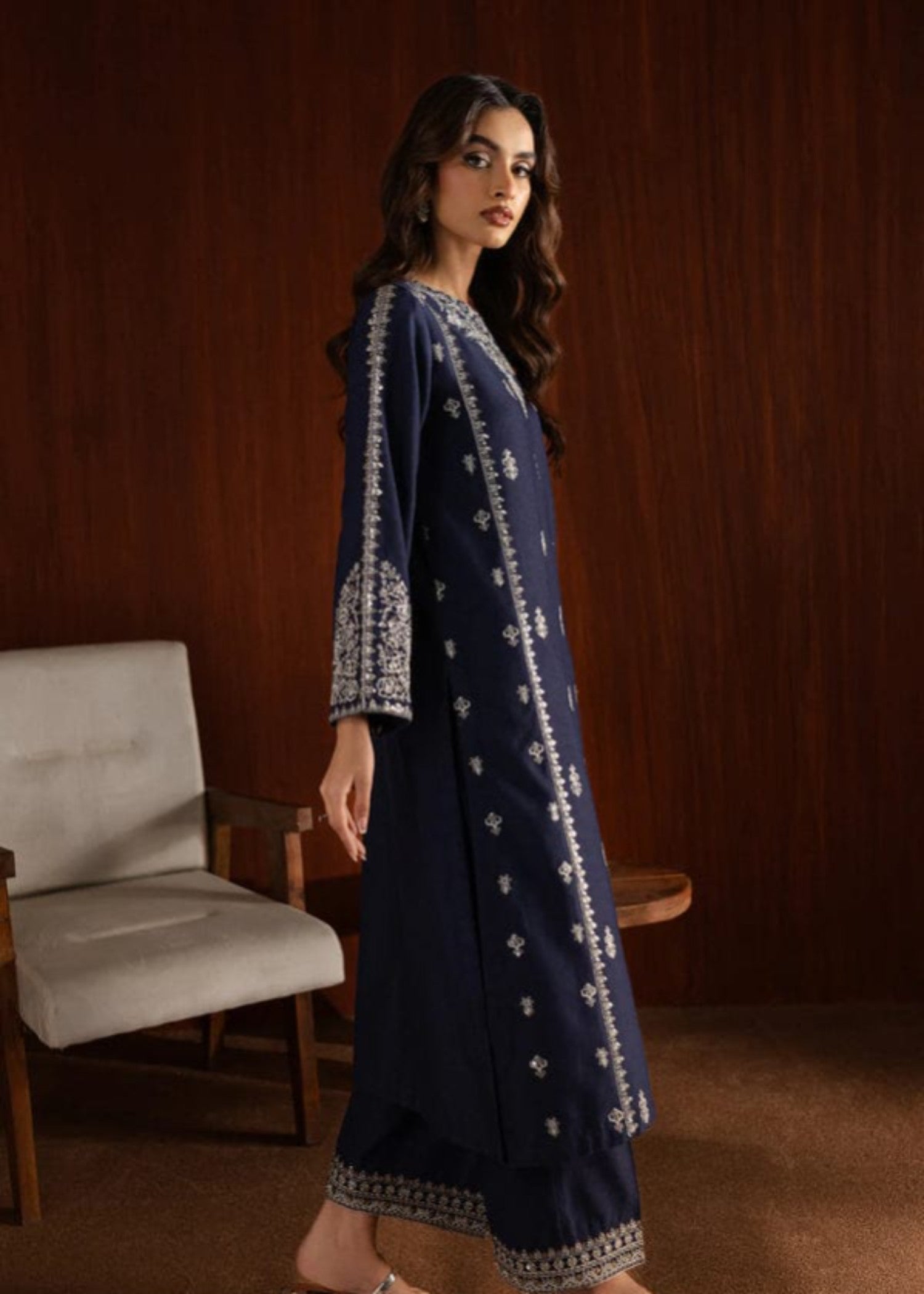 Shehroz Fashion DEEP SAPPHIRE LAWN EMBROIDERY SUIT Women 2pcs