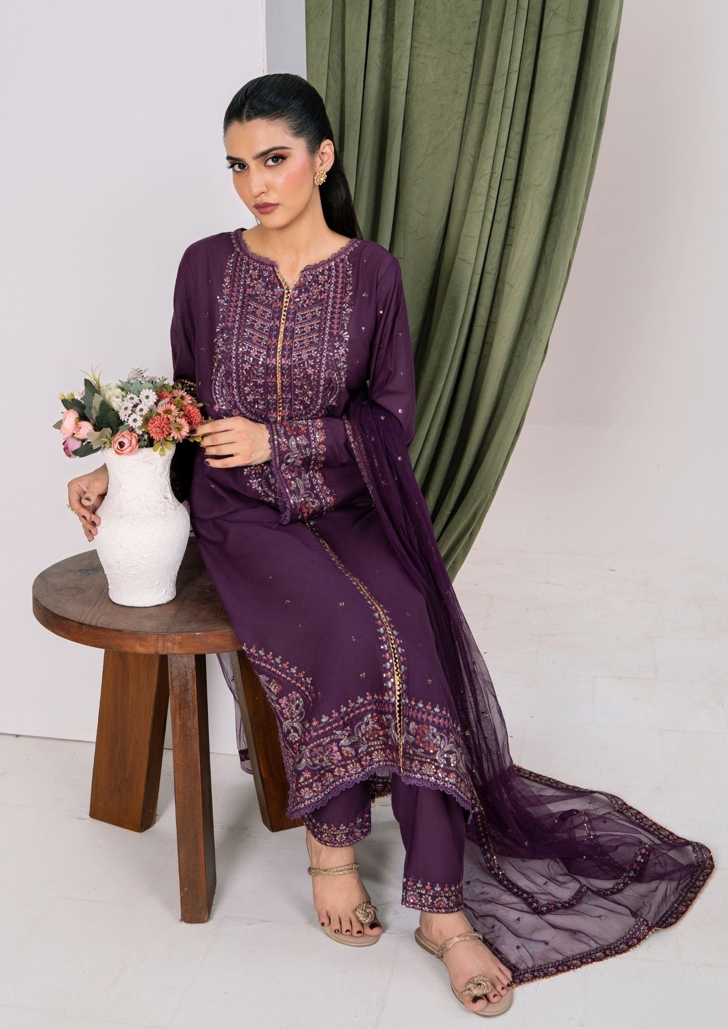 Alfatah Pret Embroidered Lawn ZAUQ S25 0003 Women 3pcs