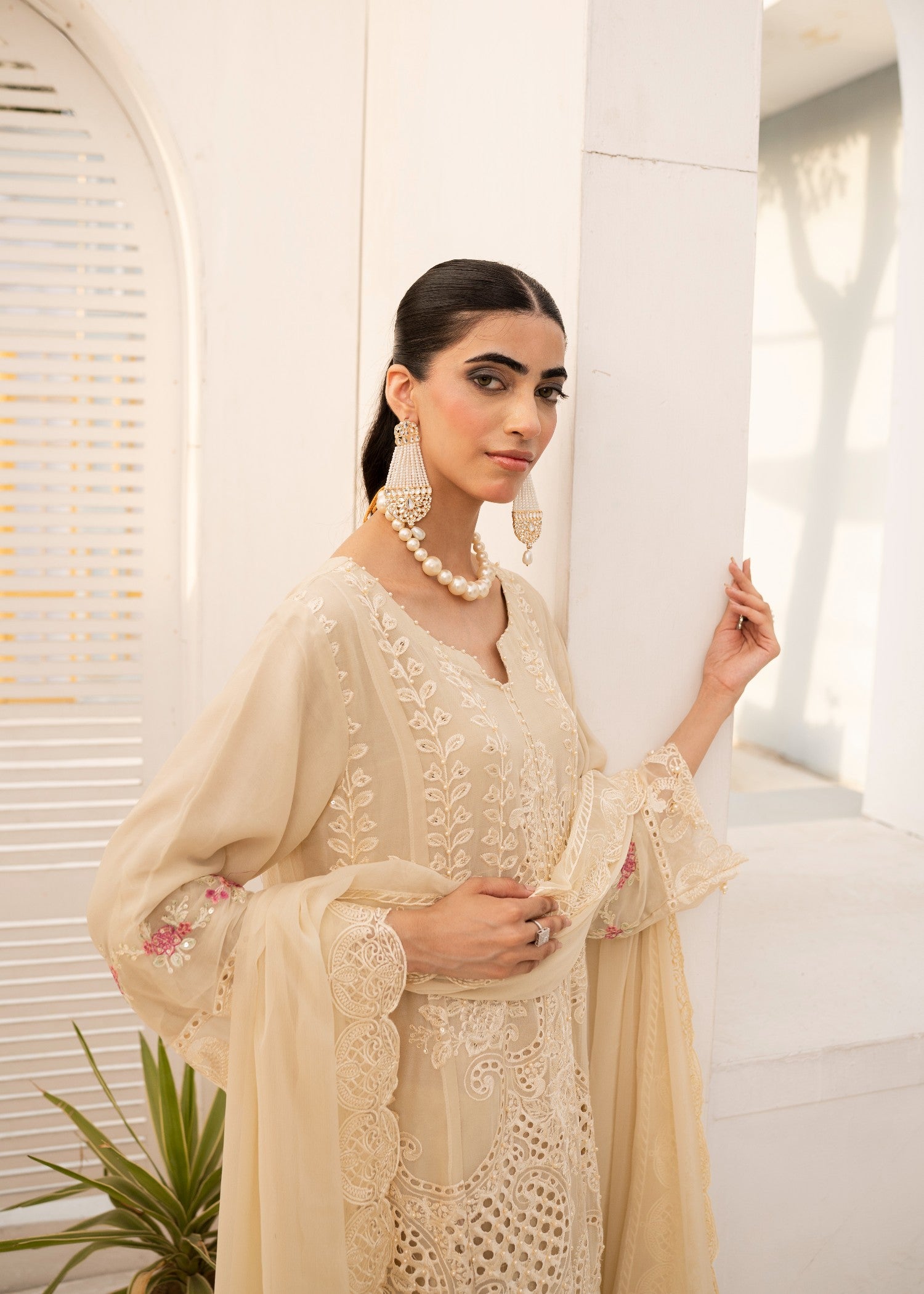Pehnawa By Bin Akram’s Ivory Luxe | Chiffon Women 3pcs