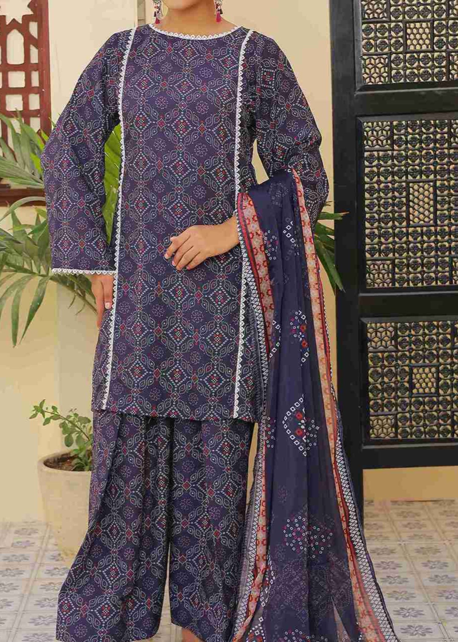 Zuruj Pret Neel Tara ( Farshi Shalwar ) Women 3pcs