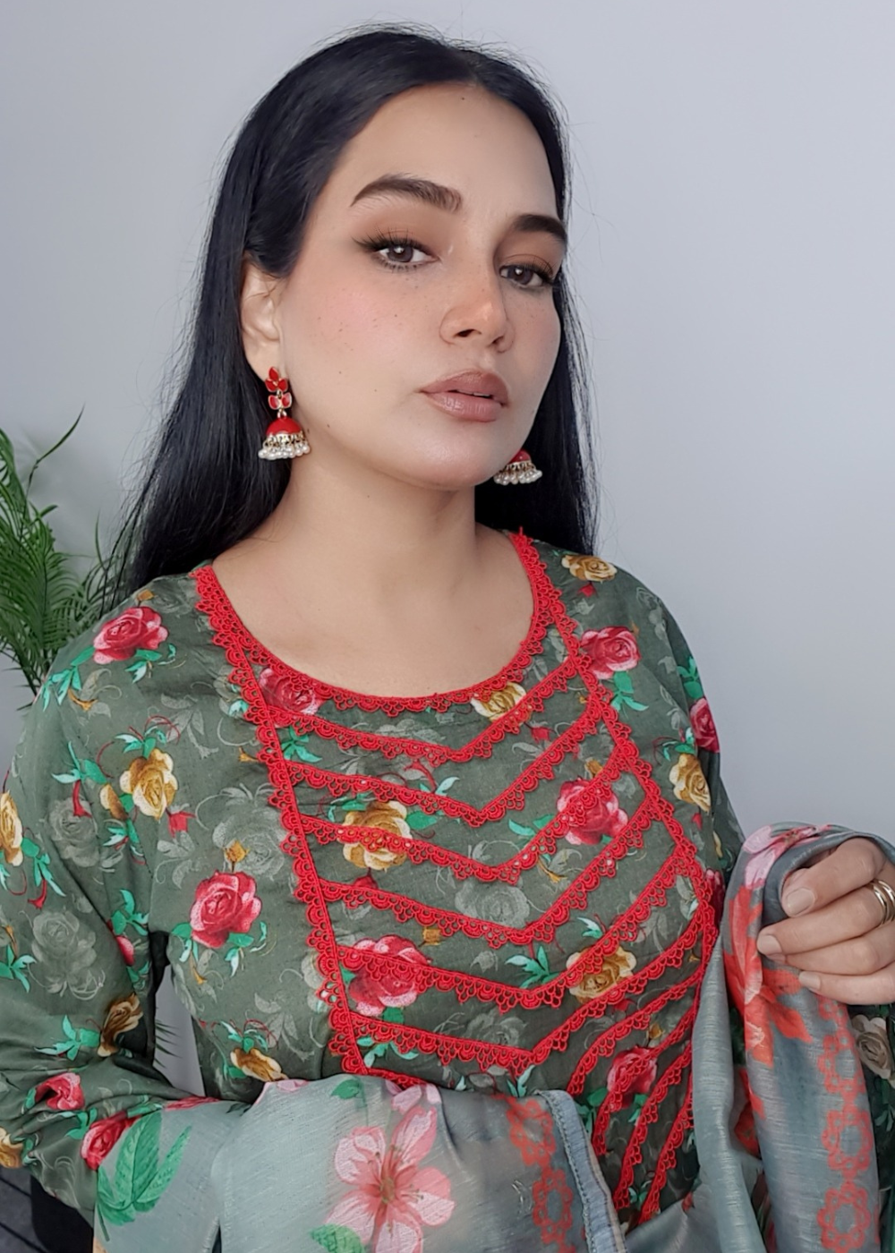 Namal Zara Ltd Summer Pret Lawn Olive Green Floral Design Women 3pcs