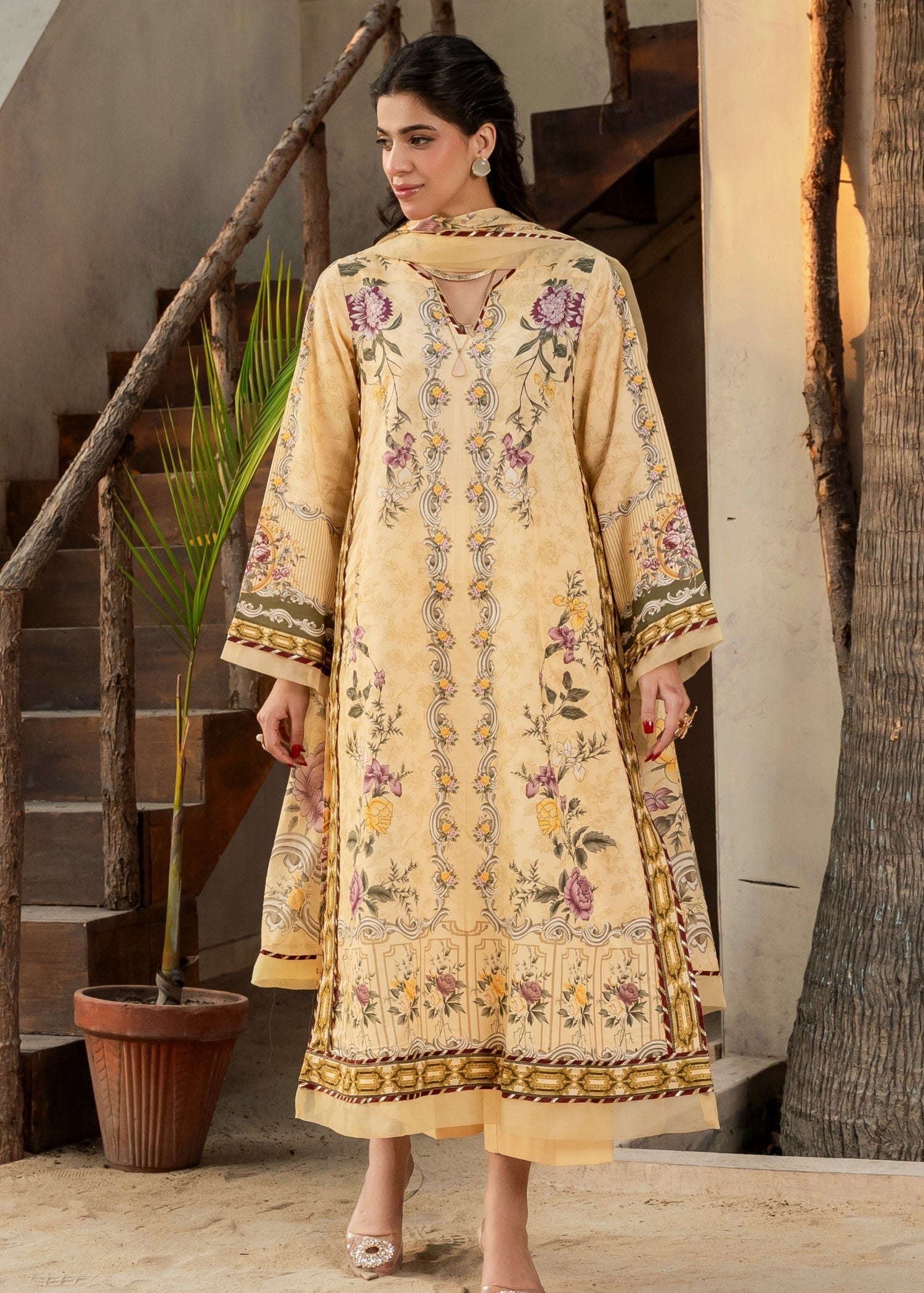 FIRDOUS Stitched Printed Lawn D138 Soleil Women 3pcs
