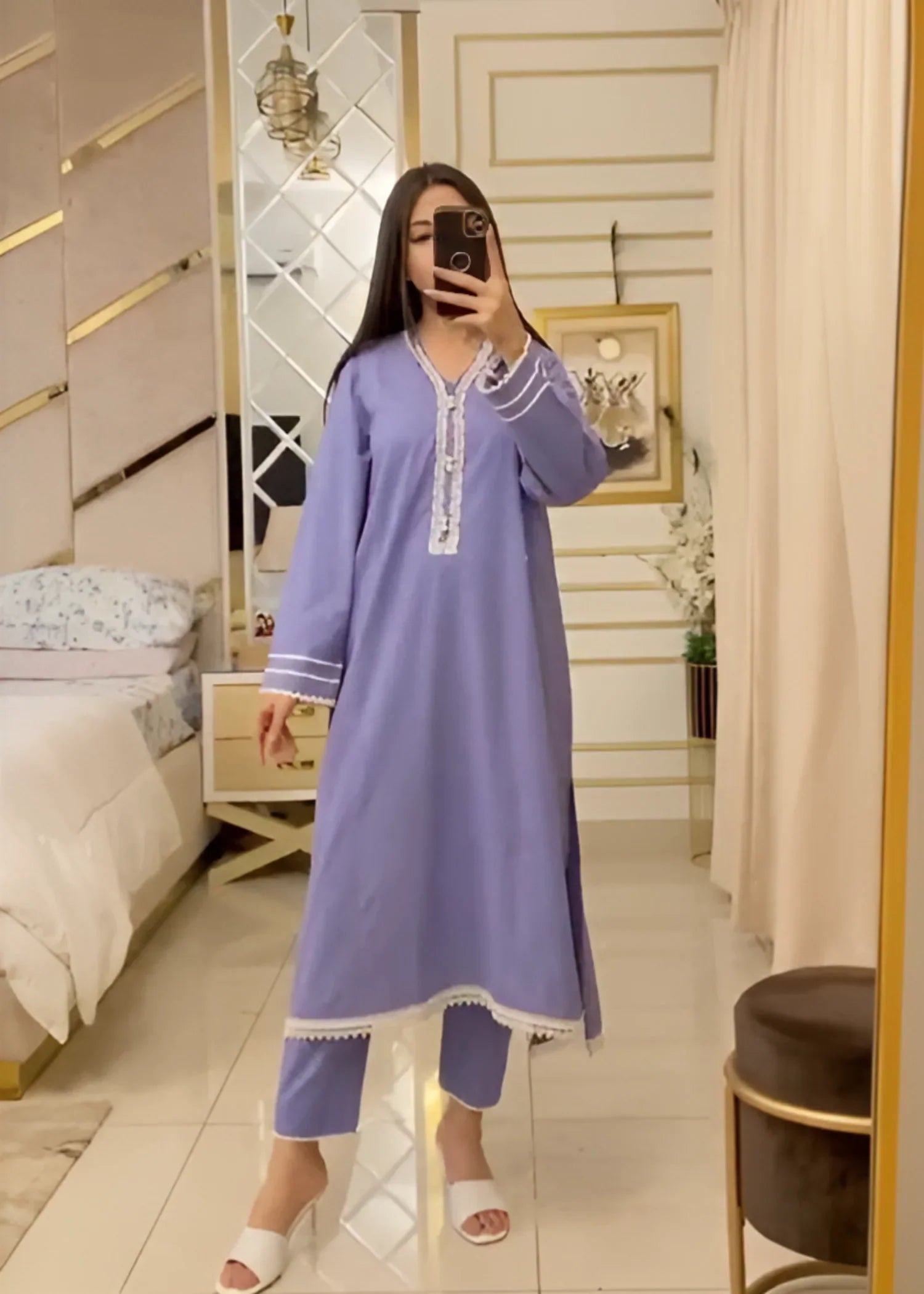 Urban Cut Elegant & Comfortable Cotton Embroidered Suit Women 2pcs