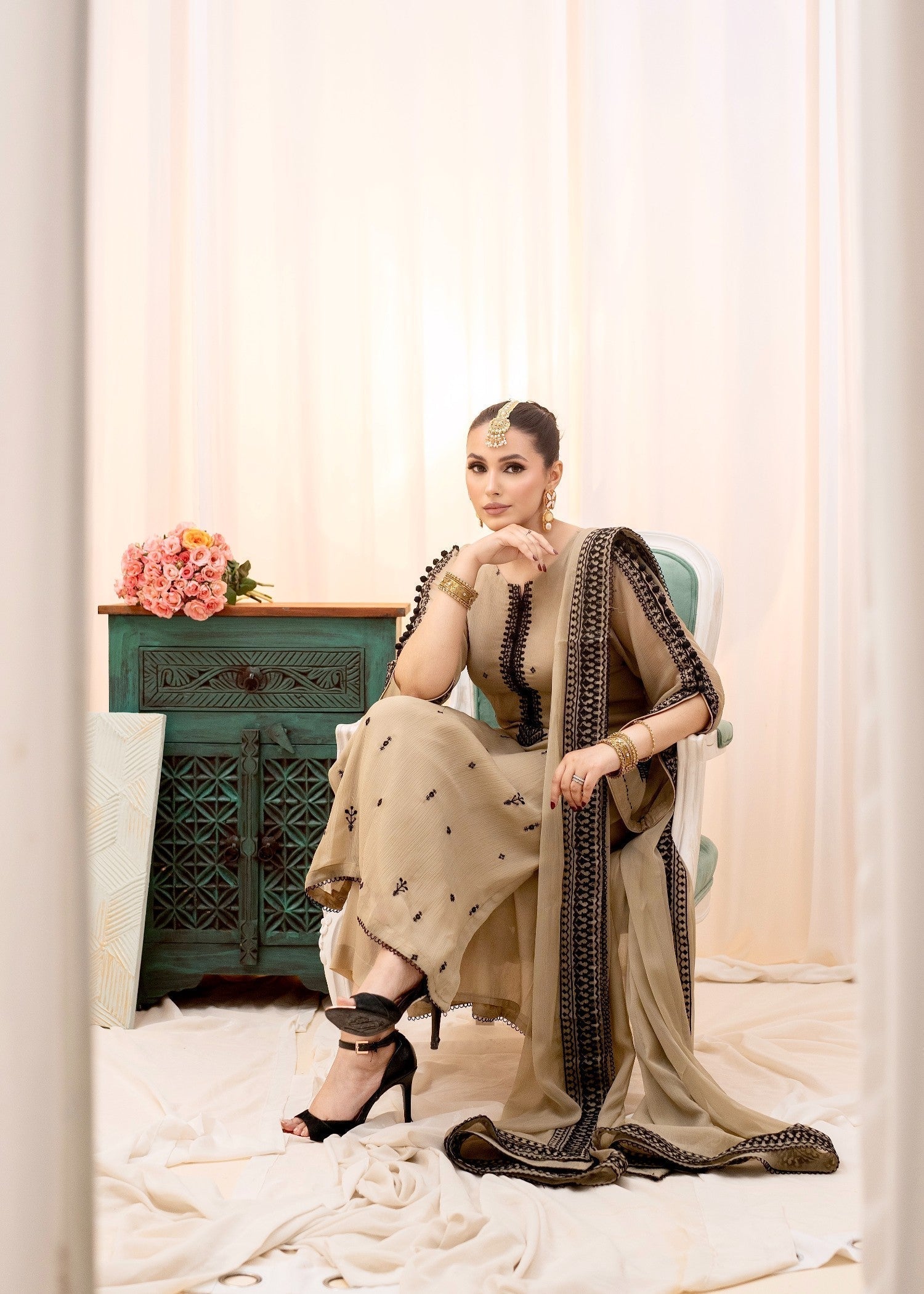 Alyssa BEIGE LADIES SUIT ALL302 Women 3pcs