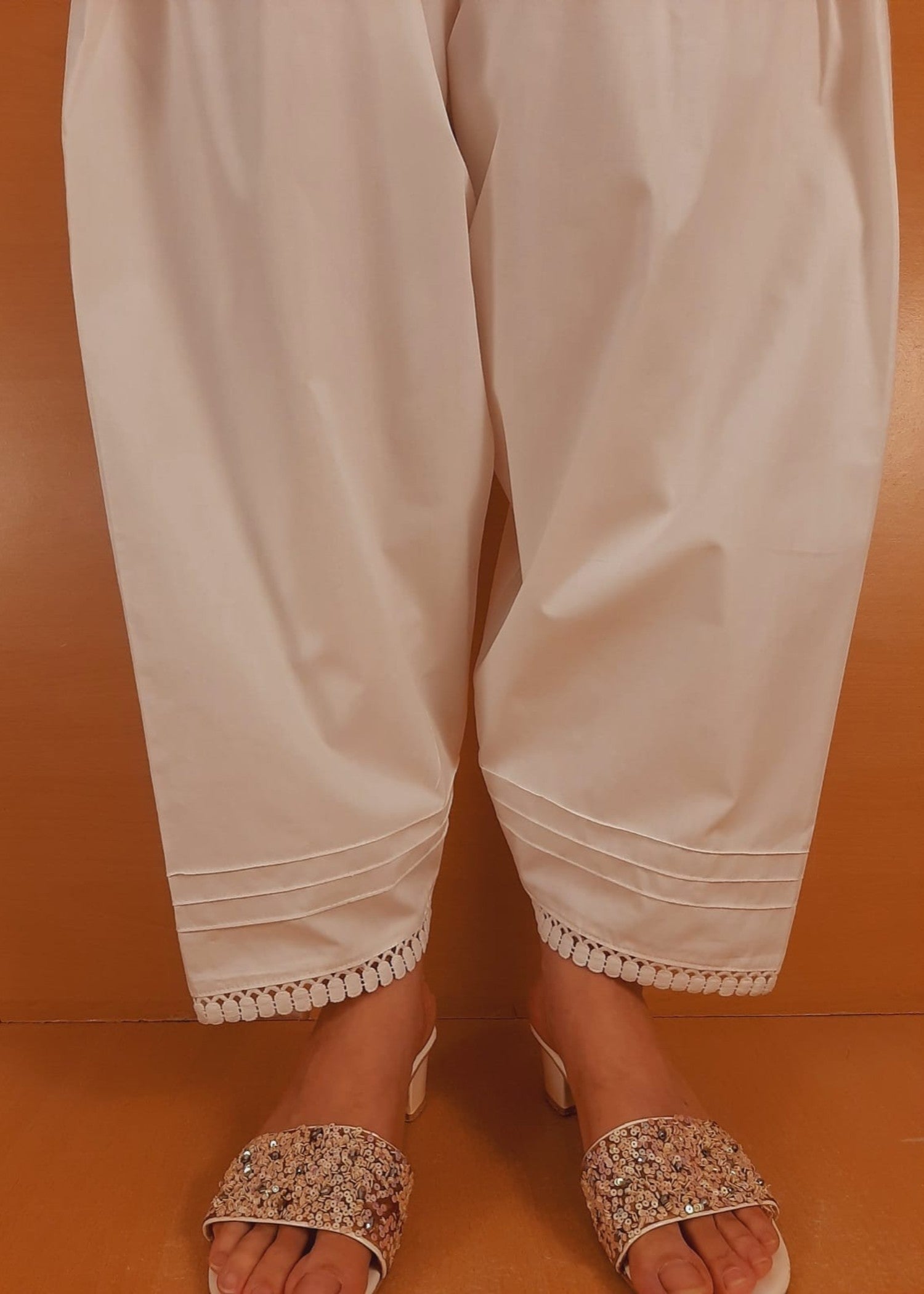 Zardi Laces Embellished Shalwar White ZSL06 Women 1pcs