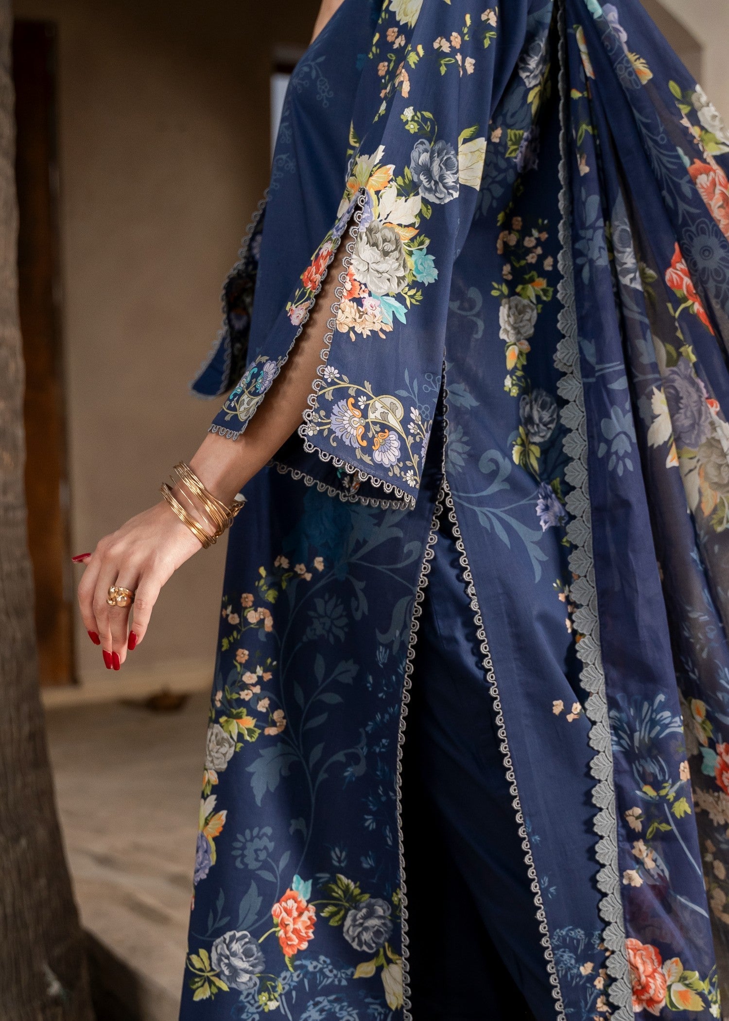 FIRDOUS Stitched Printed Lawn D142 Blueberry Women 3pcs