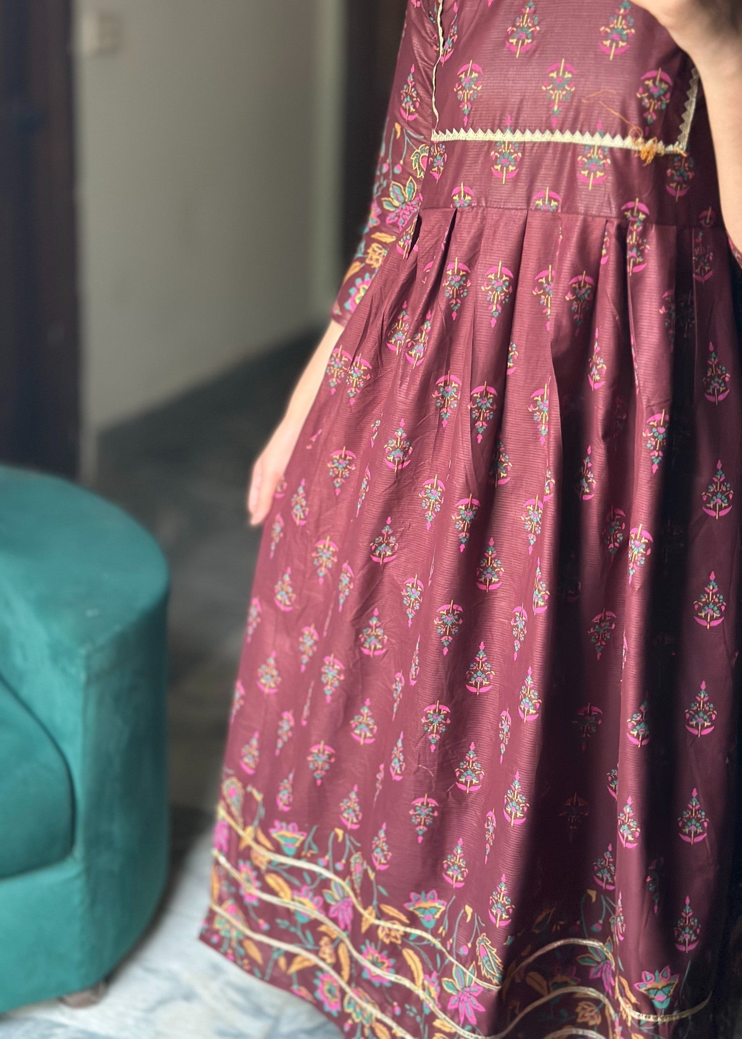 Tawakal Closet LACE MAXI MAROON Women 2pcs