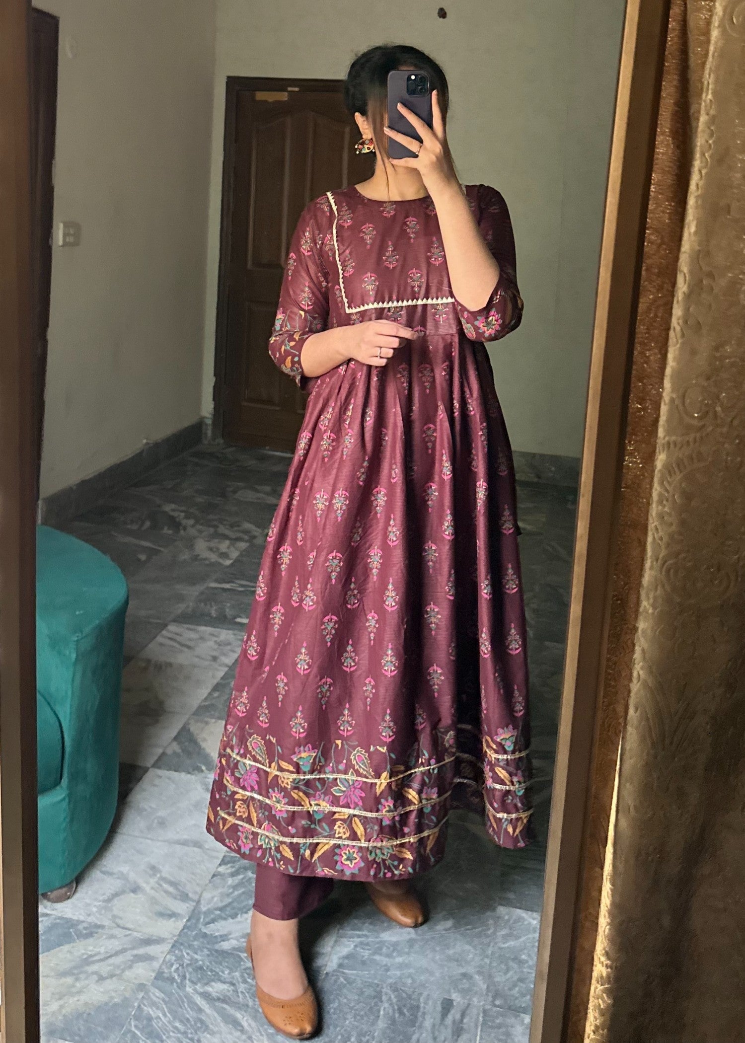 Tawakal Closet LACE MAXI MAROON Women 2pcs