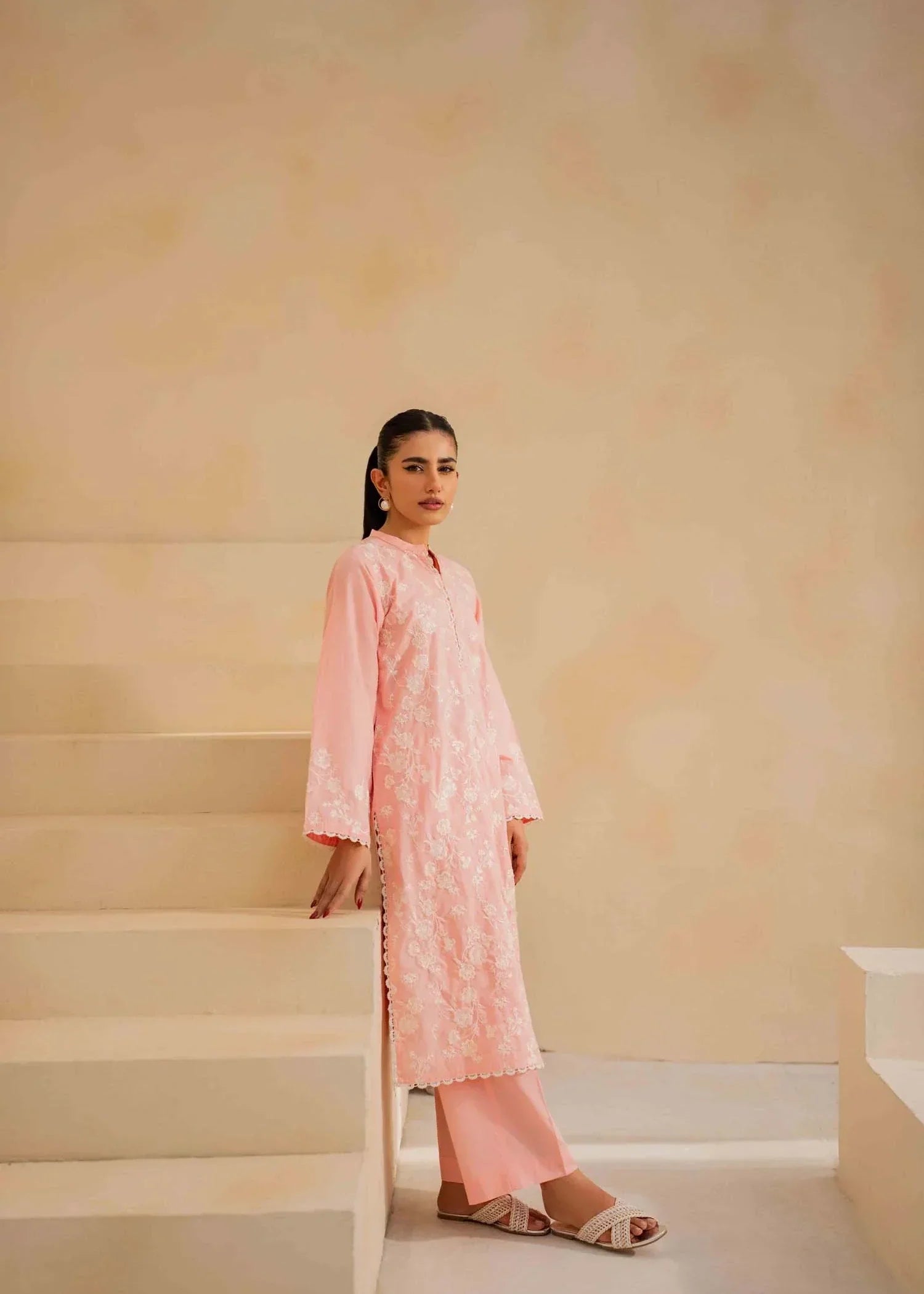 Ayesha Asif PEACH CHANT SUIT Women 2pcs