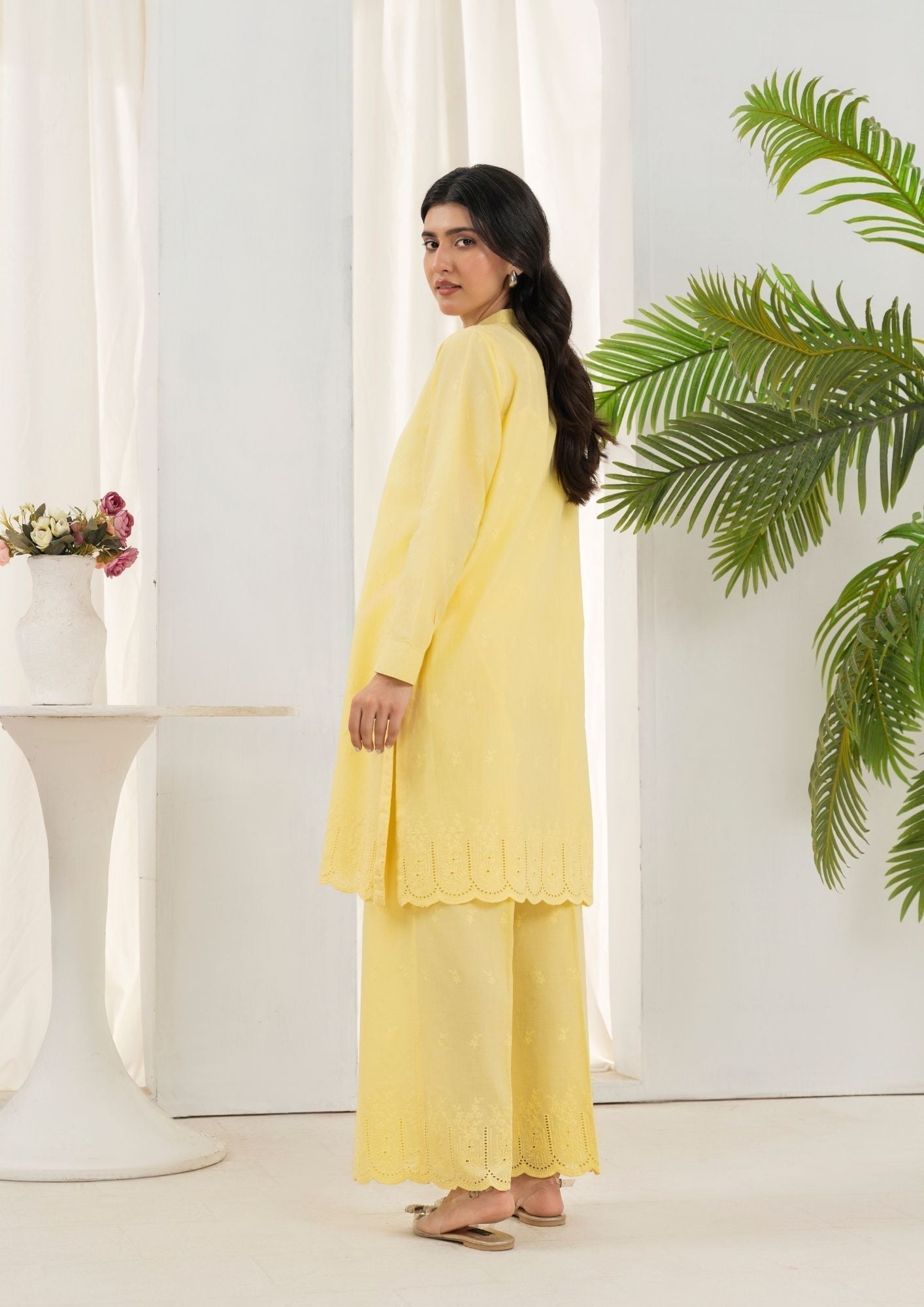 Yolo Pret Schiffli Embroidered Set Rozana S25 0022 Women 2pcs