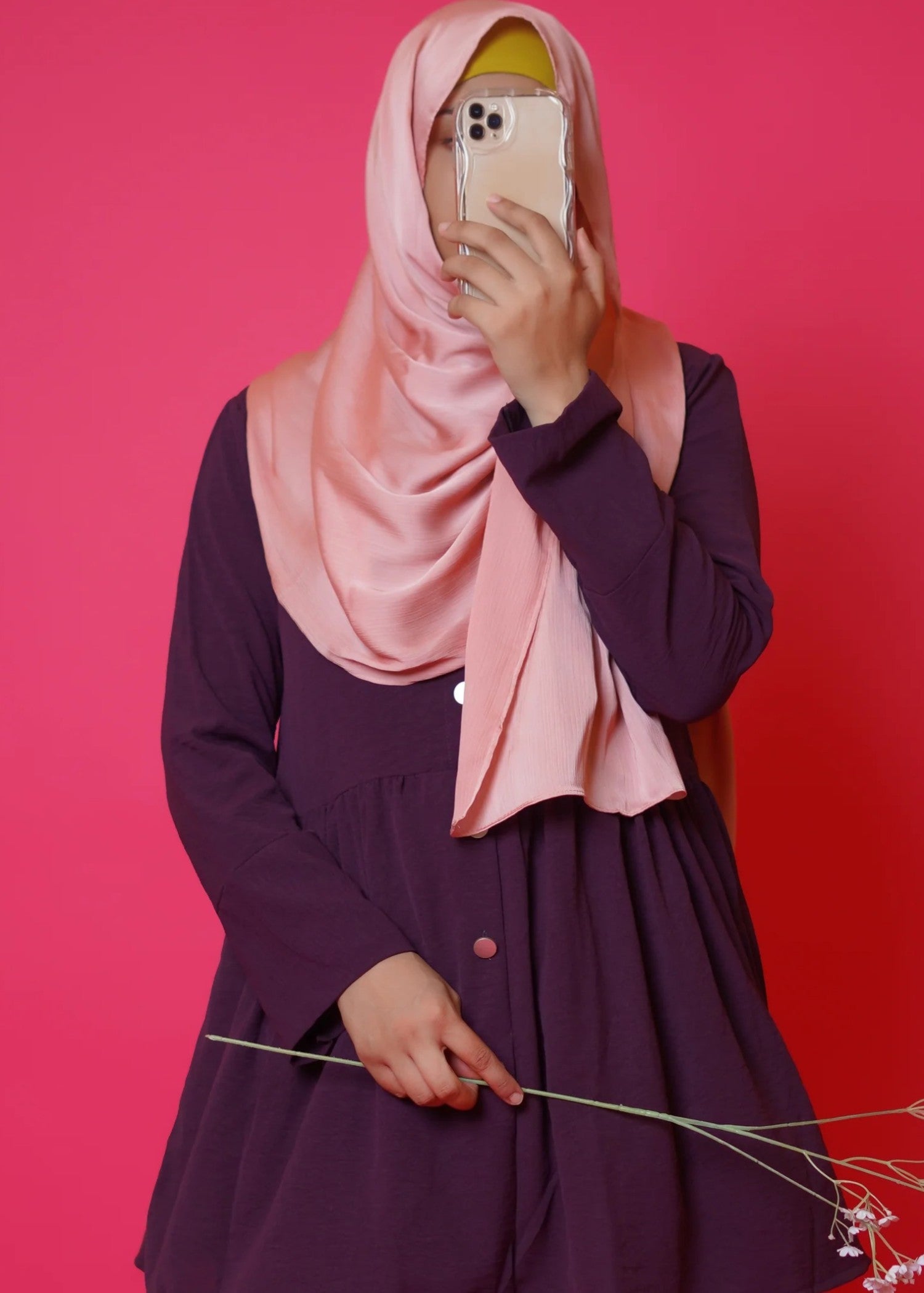 Imtiazbyalrubab Iris Frock Style Co Ord Set plum Women 2pcs