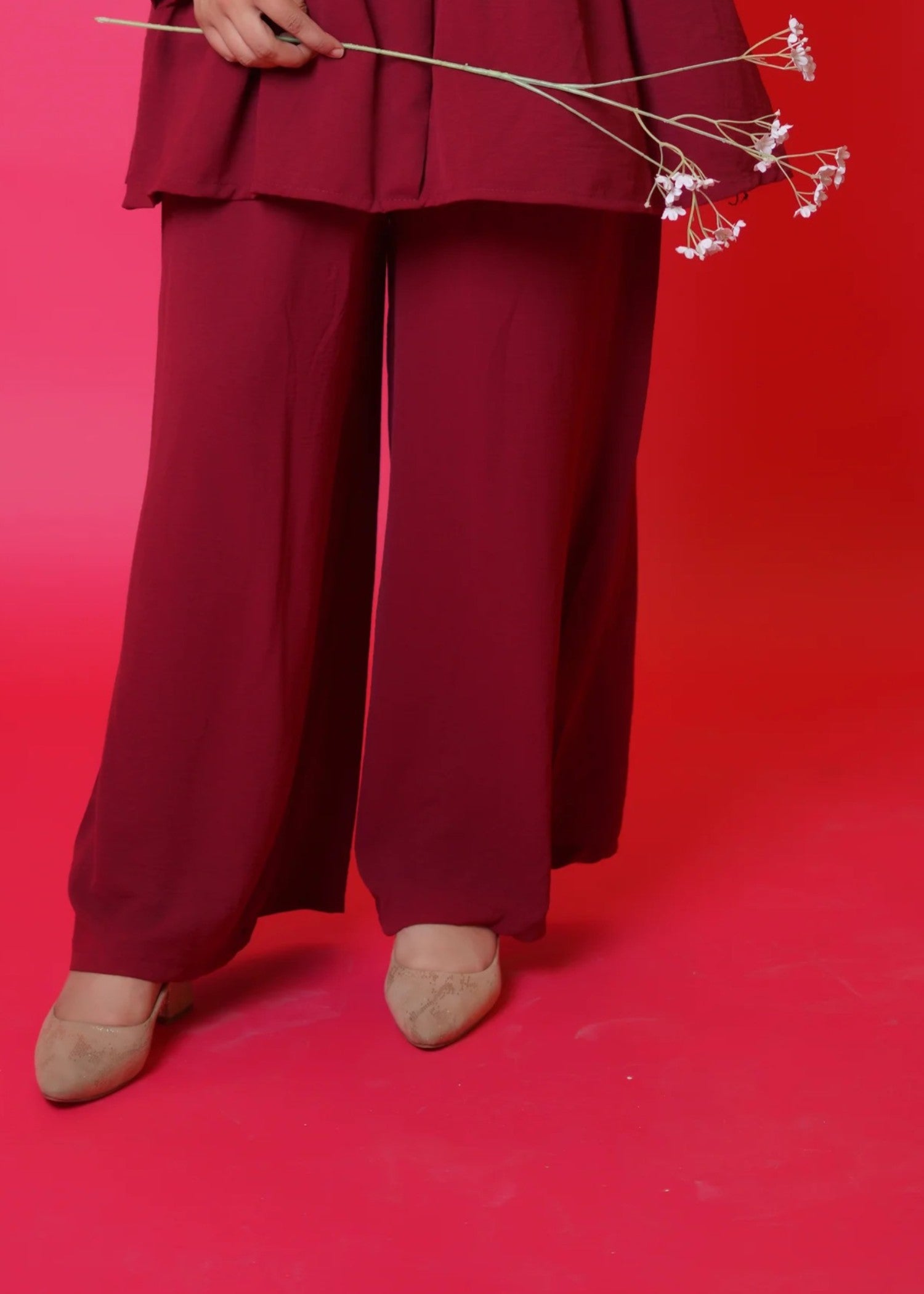 Imtiazbyalrubab Iris Frock Style Co Ord Set Maroon Women 2pcs