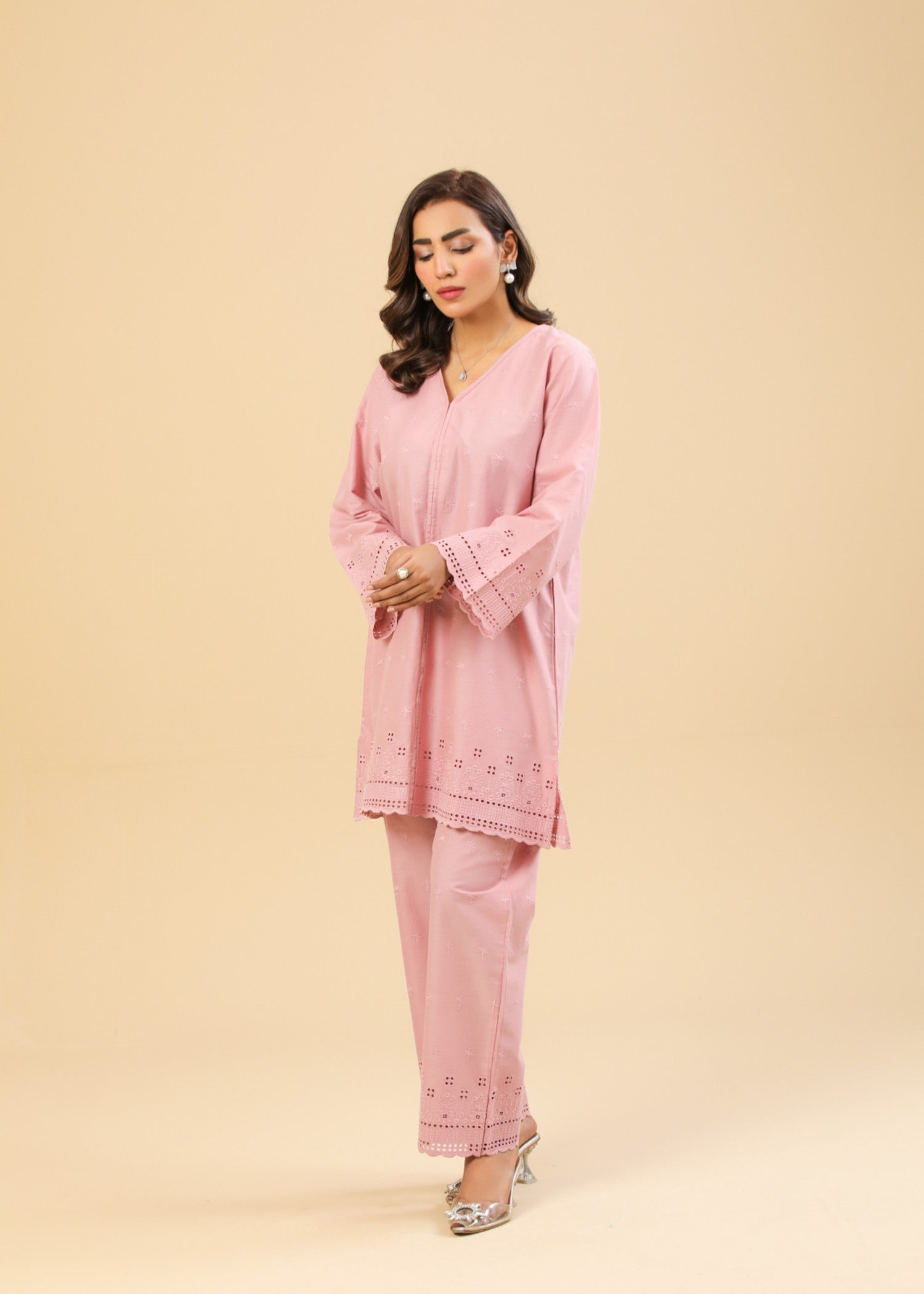Zenyre Pink Chikankari Set Women 2pcs
