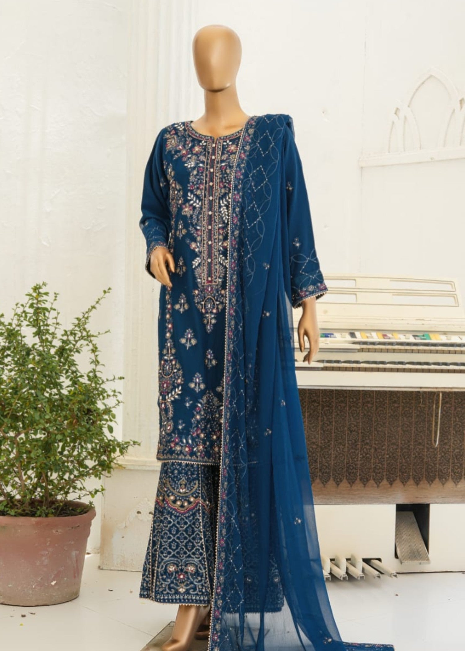 Ahmed Creations ALISHBA BLUE Women 3pcs