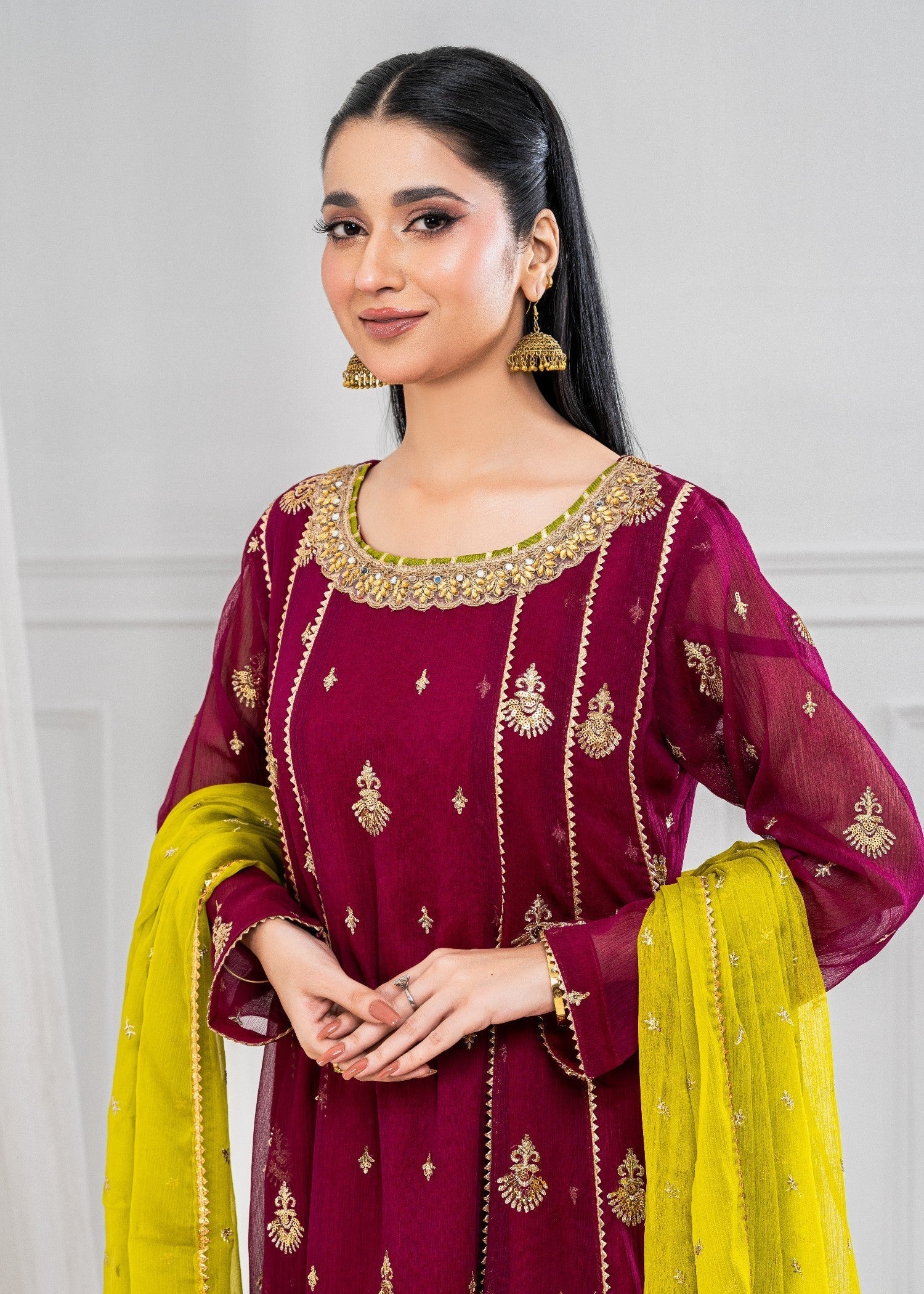 Ayesha Closet Gulnaar Cherry Red Women 3pcs