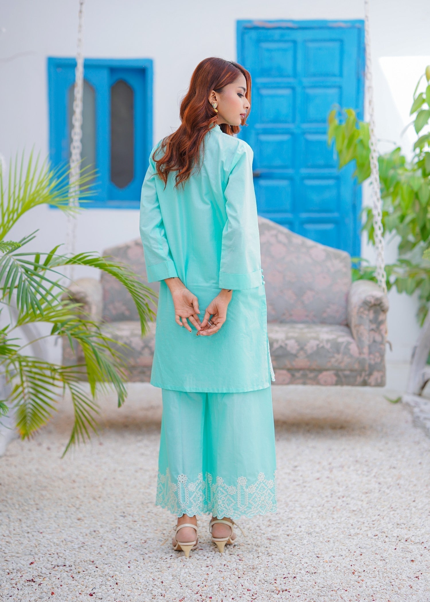 Abeera Breeze in Style – Embroidered Cotton Plazo Set (Art No. DD 005) Women 2pcs