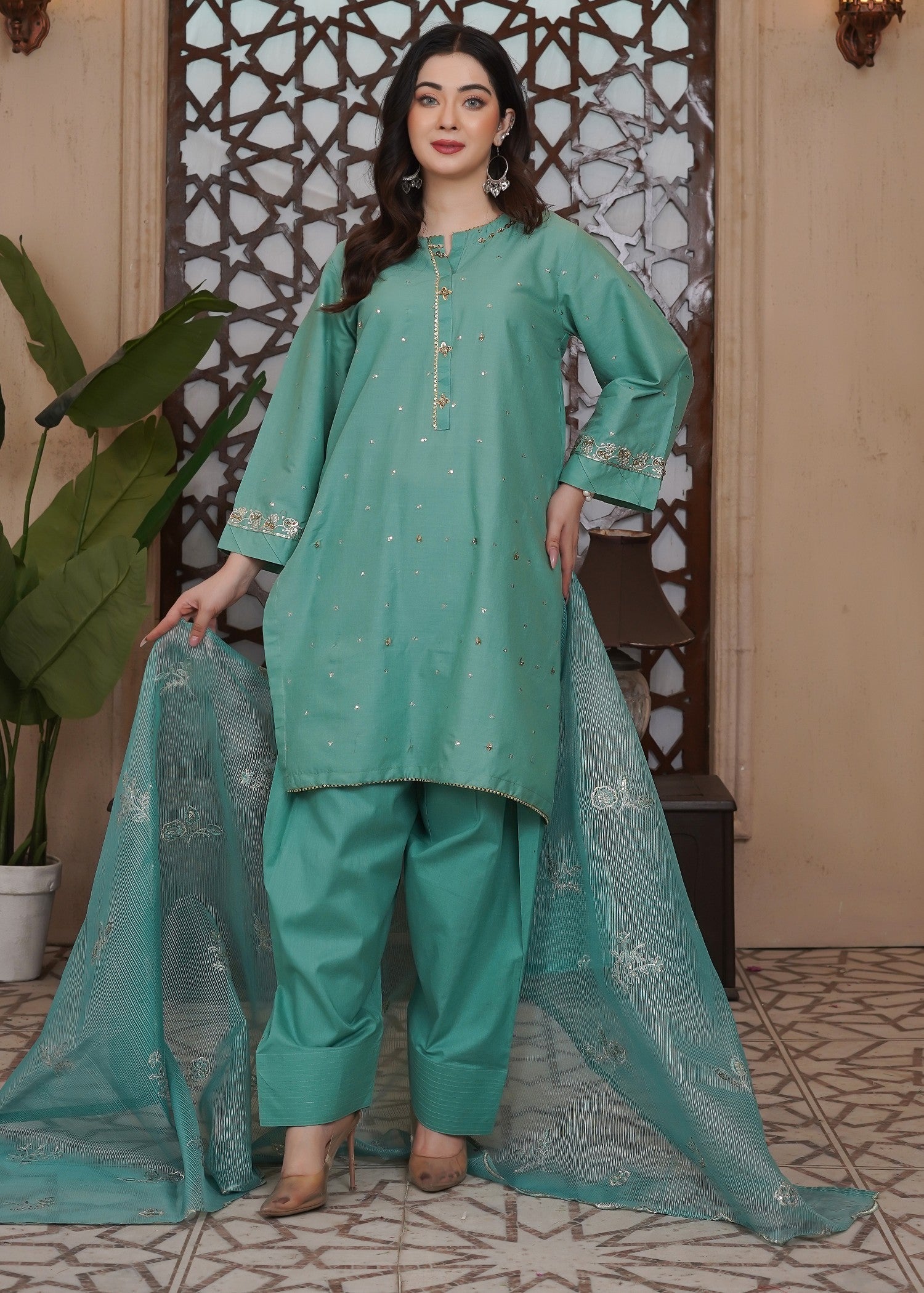 Waniya Awais WAF D19 (Farshi Shalwar) Women 3pcs