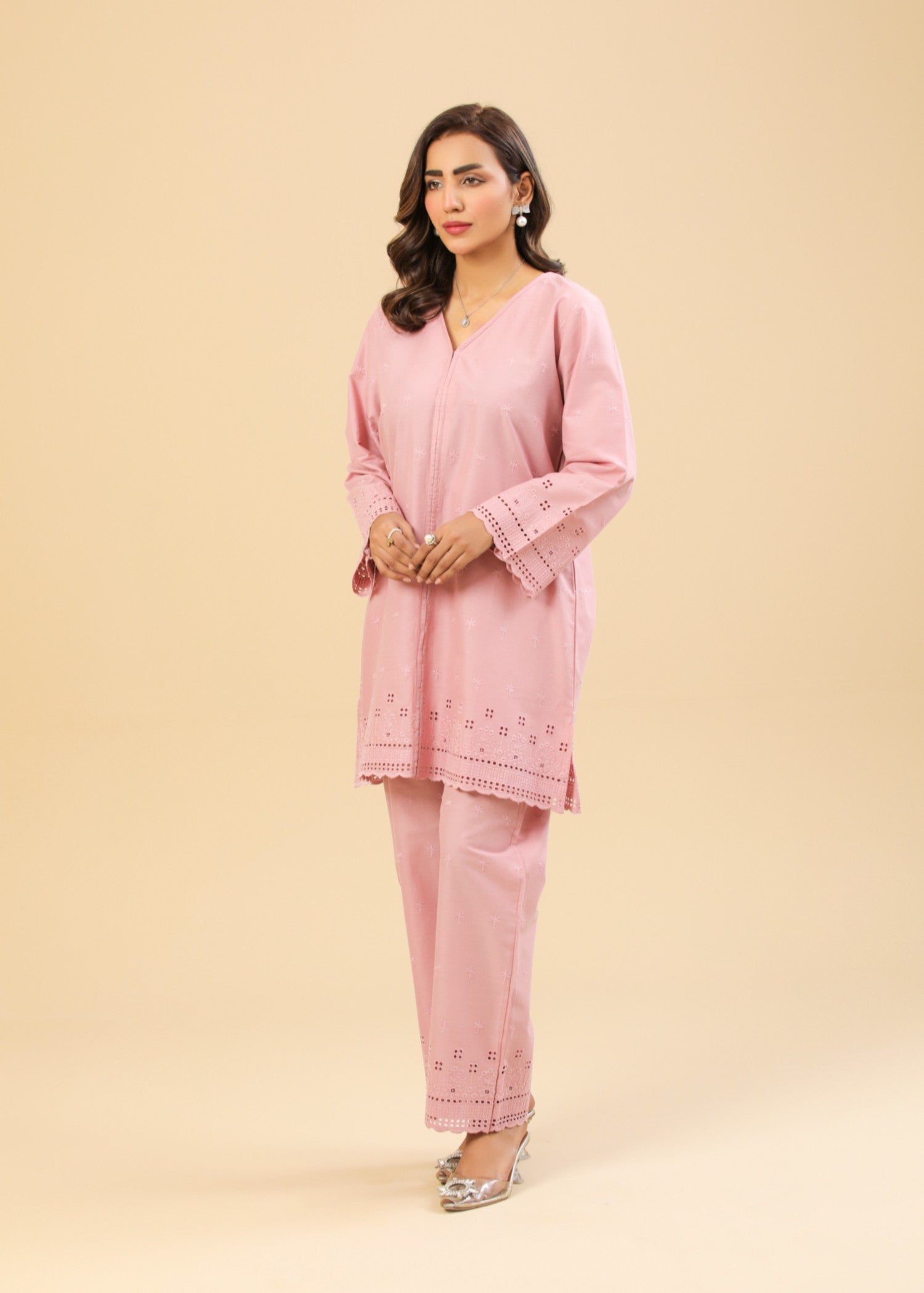 Zenyre Pink Chikankari Set Women 2pcs