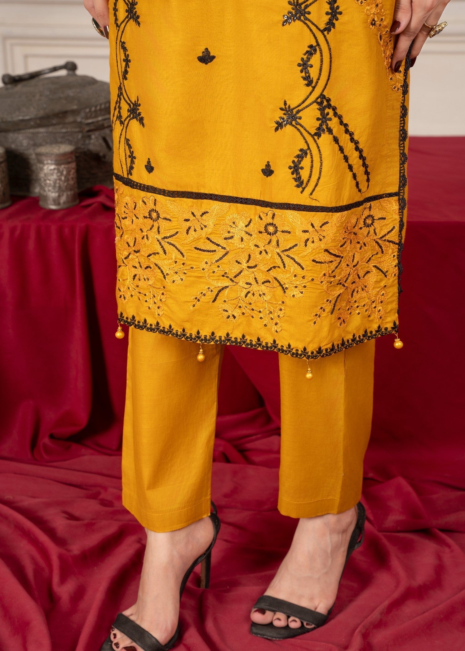 Four Season Boutique ZIRWAH COTTON MUSTARD Women 3pcs