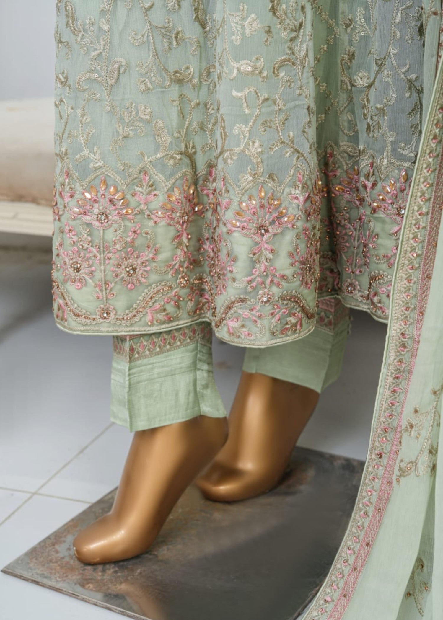 Ahmed Creations kinza Mint Green Women 3pcs