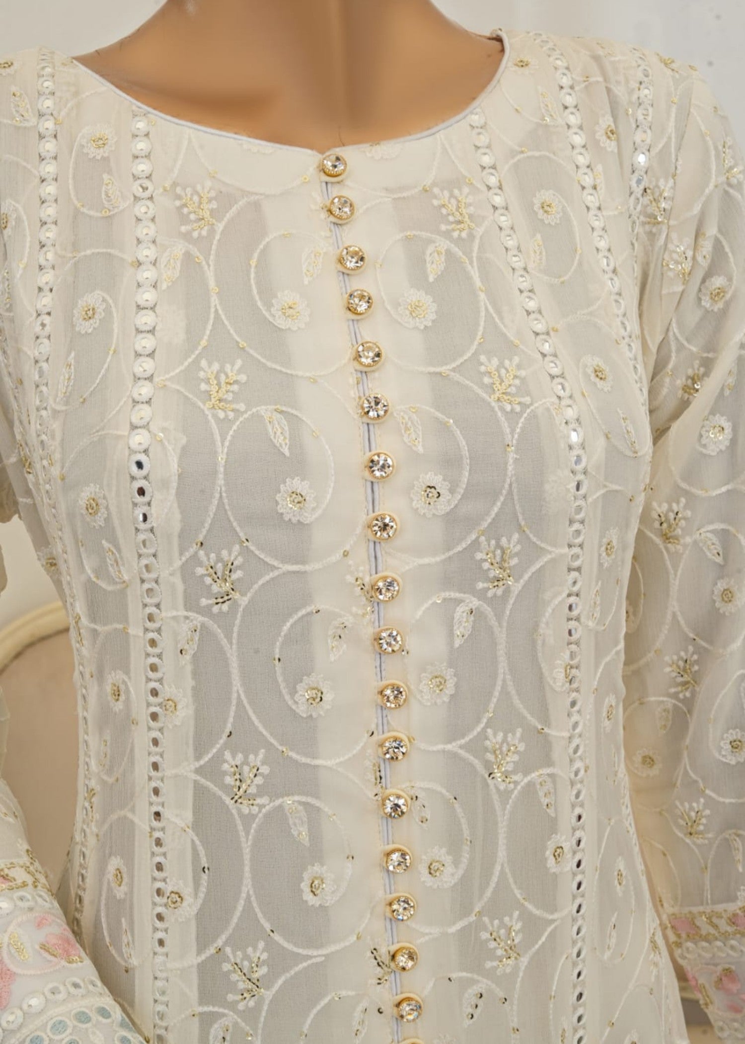 Ahmed Creations Mahajabeen Off White Women 3pcs