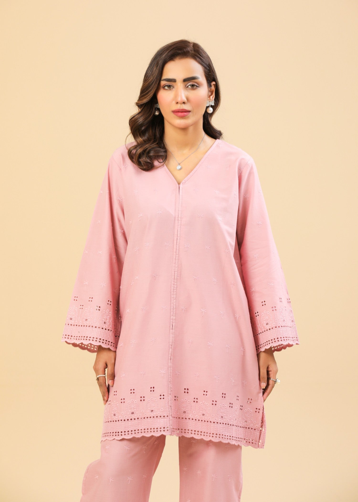 Zenyre Pink Chikankari Set Women 2pcs