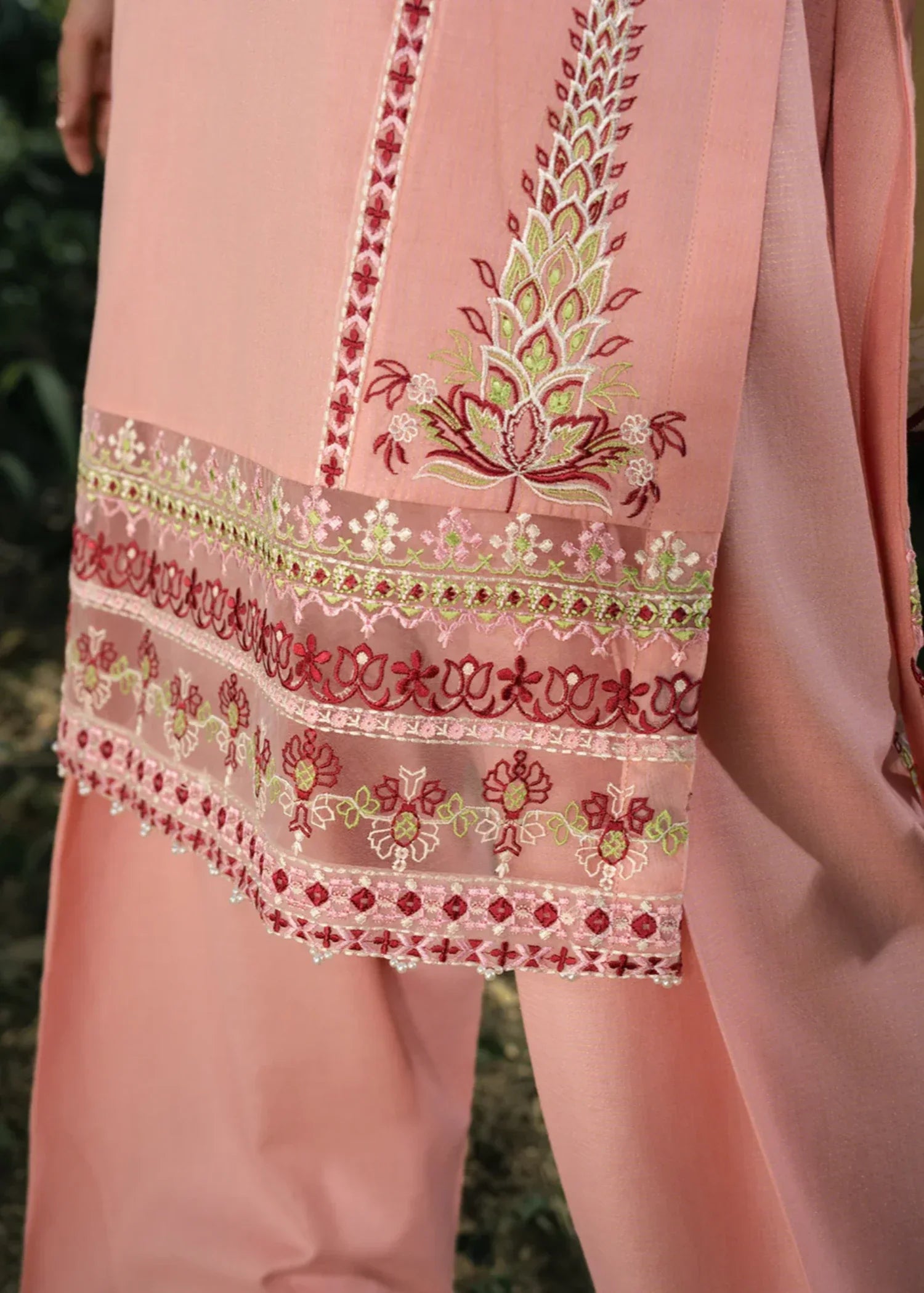 Hemstitch Pinky Peony Women 3pcs