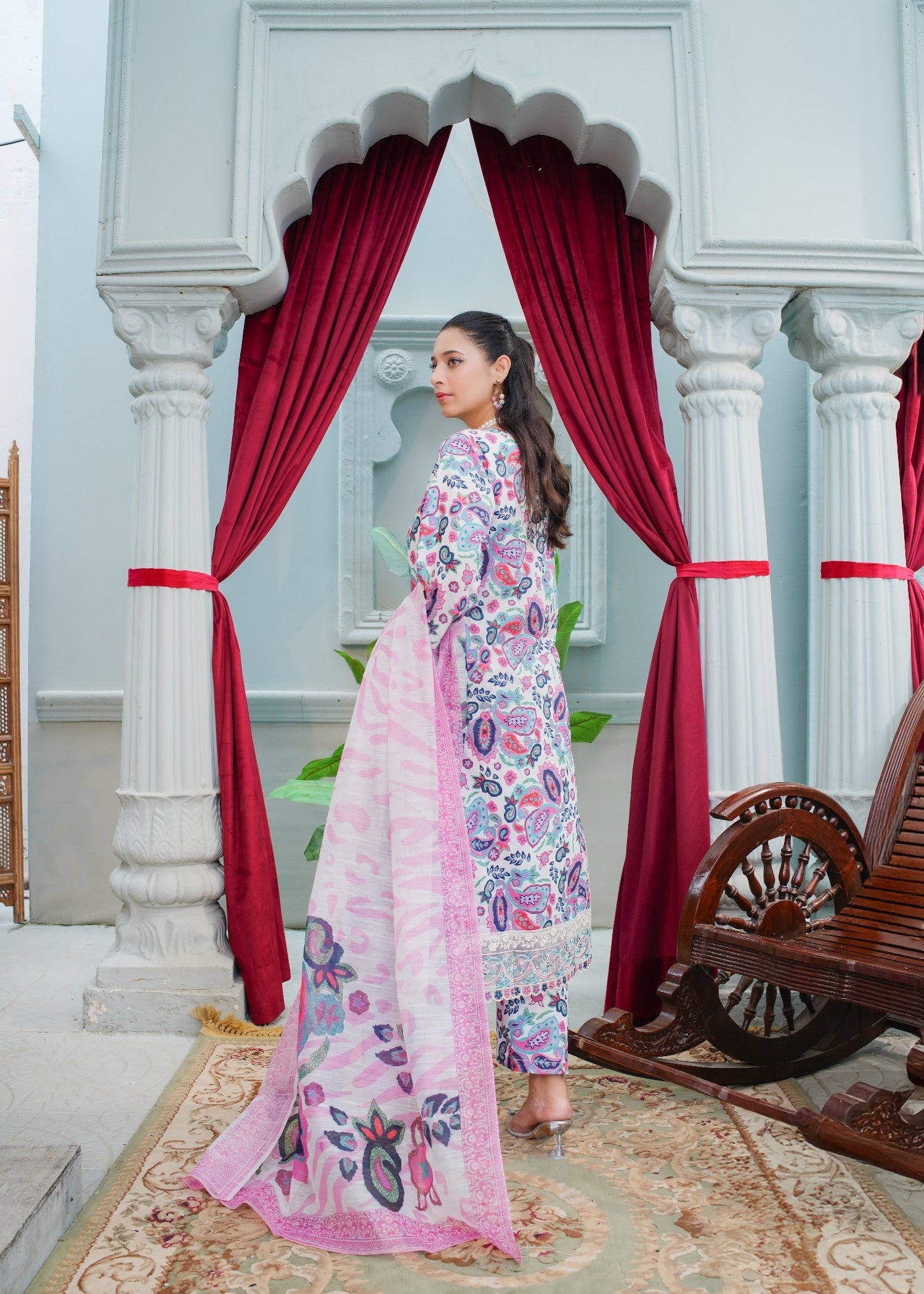 Safdar Embroidery Printed Pure Lawn Embroidered 02 Women 3pcs