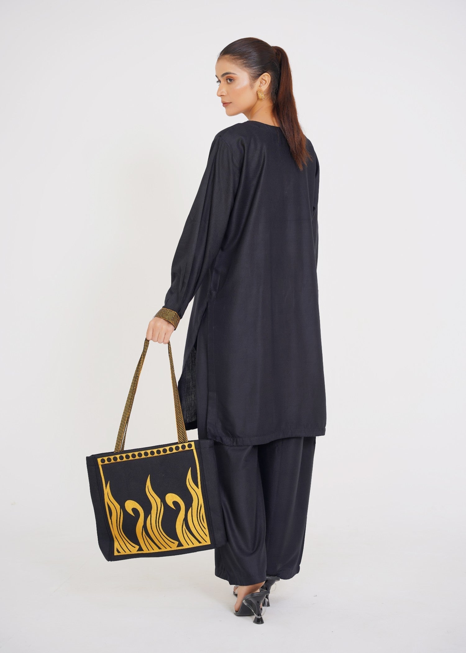 Preetpret Petal Bag Black Women 3pcs