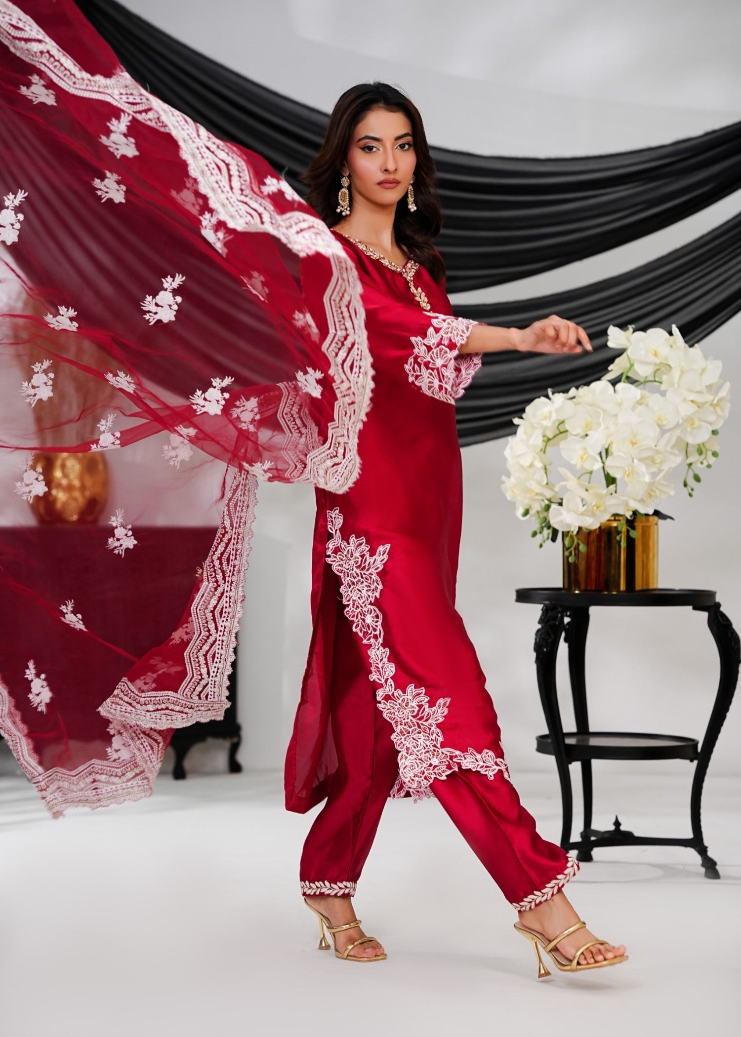 Rangoon Clothing Scarlet Maroon Women 3pcs