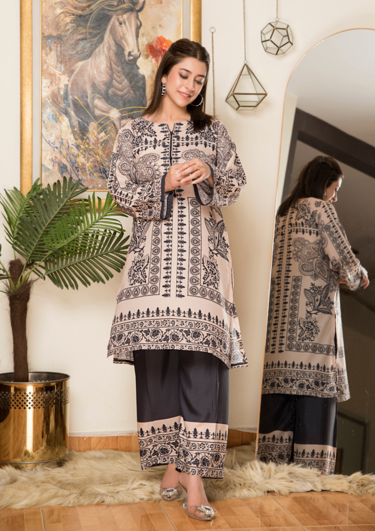 Yolo Pret Printed Arabic Silk Lawn Set ASLS A25 0007 Women 2pcs