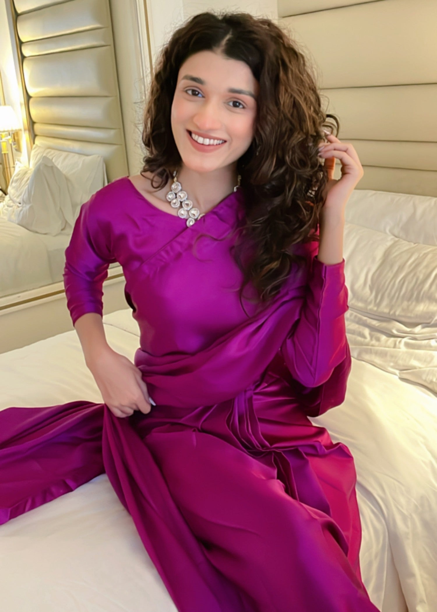 Culaccino Saree Studio Fuchsia Women 2pcs