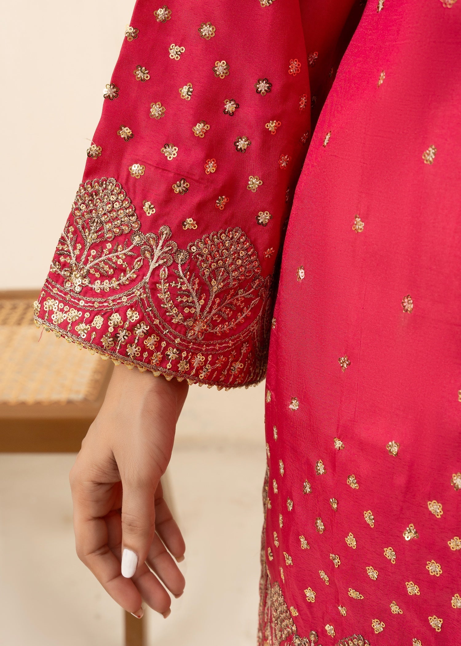 Maira Fashion Shocking Pink Kurta Set Women 3pcs