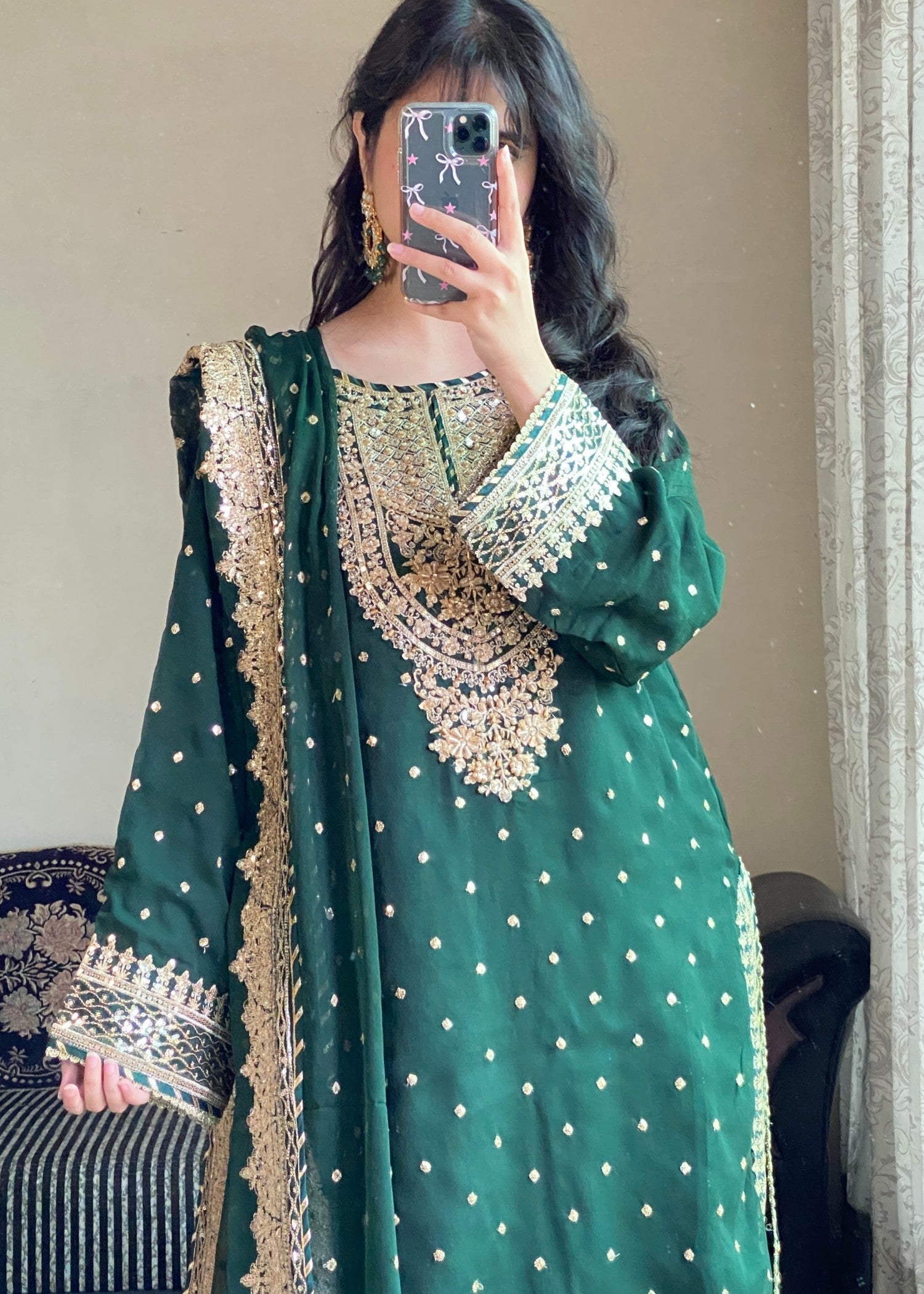 Four Season Boutique HASEENS FARSHY BOTTLE GREEN Women 3pcs