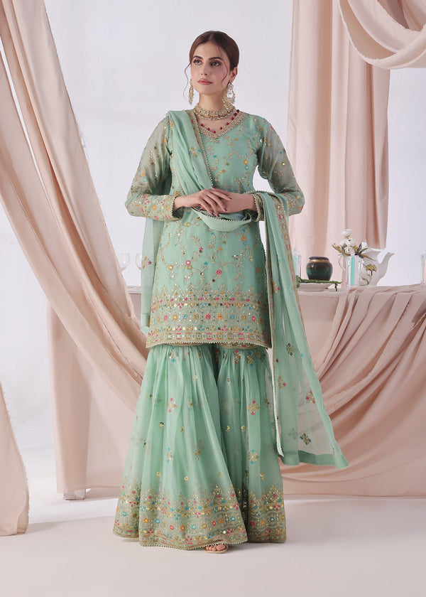 Ayesha Closet SAJJAL AQUA Women 3pcs