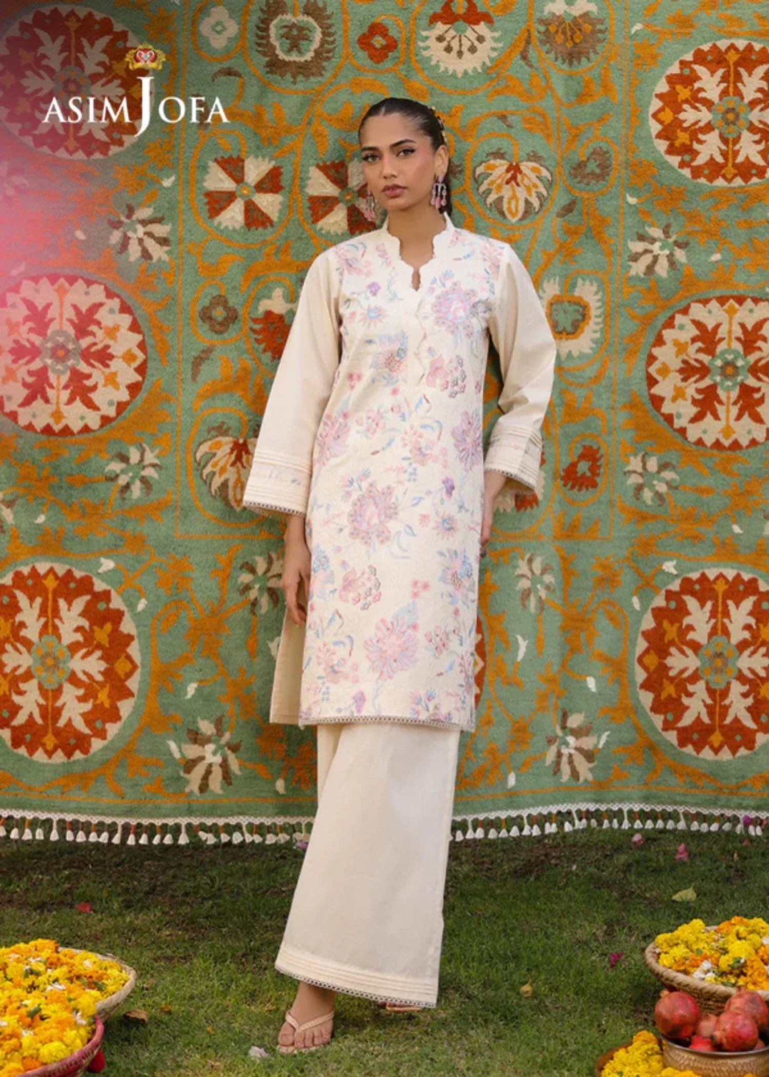 Asim Jofa AJPB 183 EMBROIDERED CAMBRIC STITCHED Women 2pcs