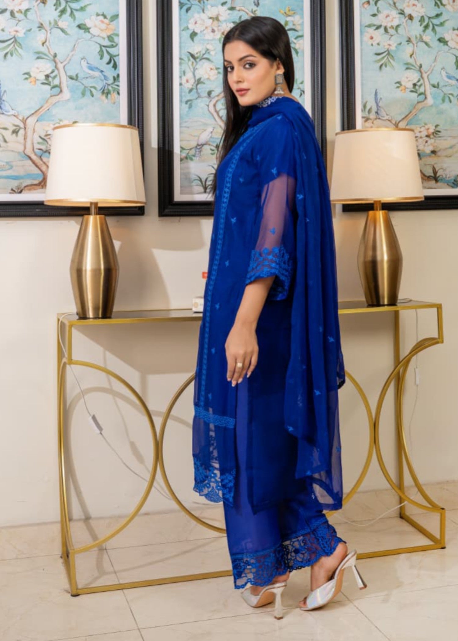 Tehzeeb Libas ROYAL AZURE CHARM CHIFOON EMBROIDERD Women 3pcs