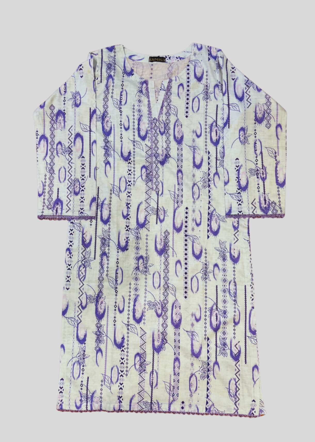 Salimas Abstract white & Indigo Stitched Lawn Suit Women 2pcs