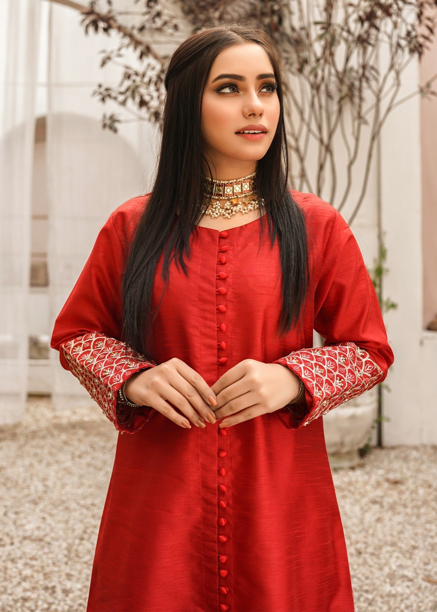 Insiya By Saira Jawad Kanwal Khan Ready to wear Cherry Red Women 2pcs