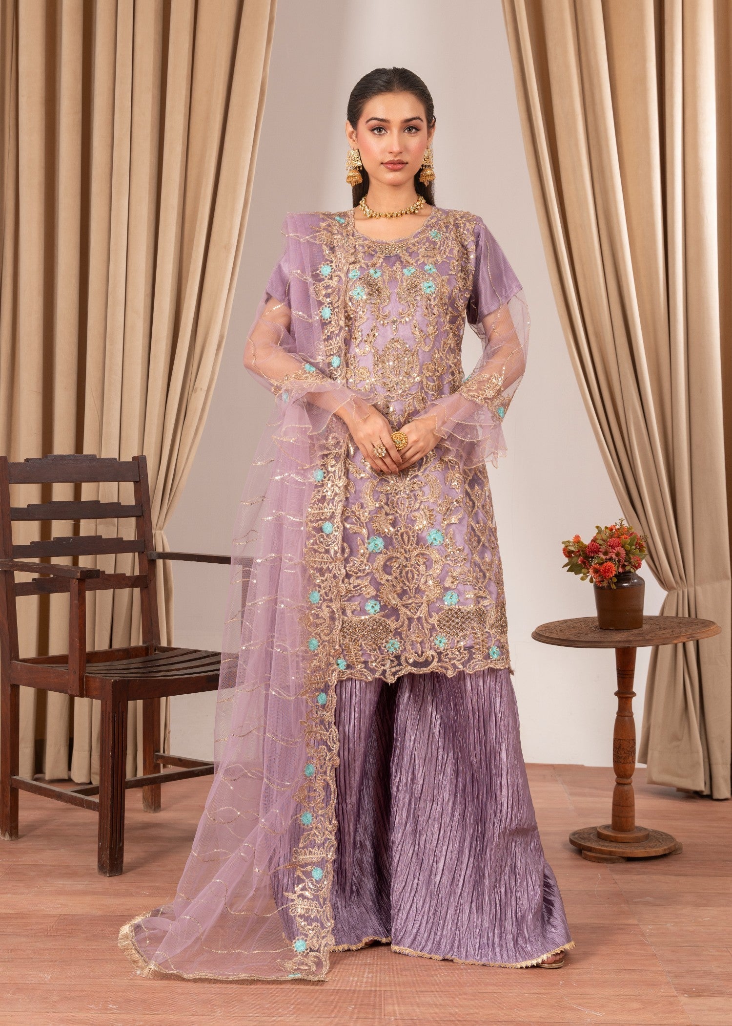 Four Season Boutique MALHAAR CRUSH MAUVE Women 3pcs