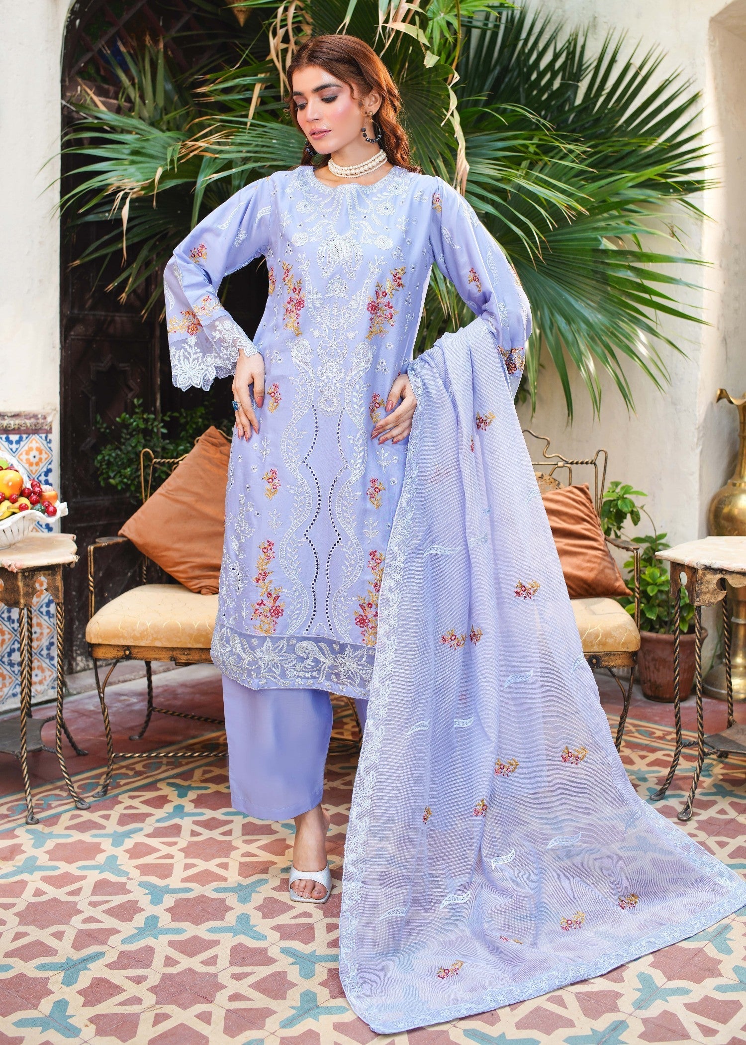Safdar Embroidery Embroidered Pure Lawn 01 Women 3pcs