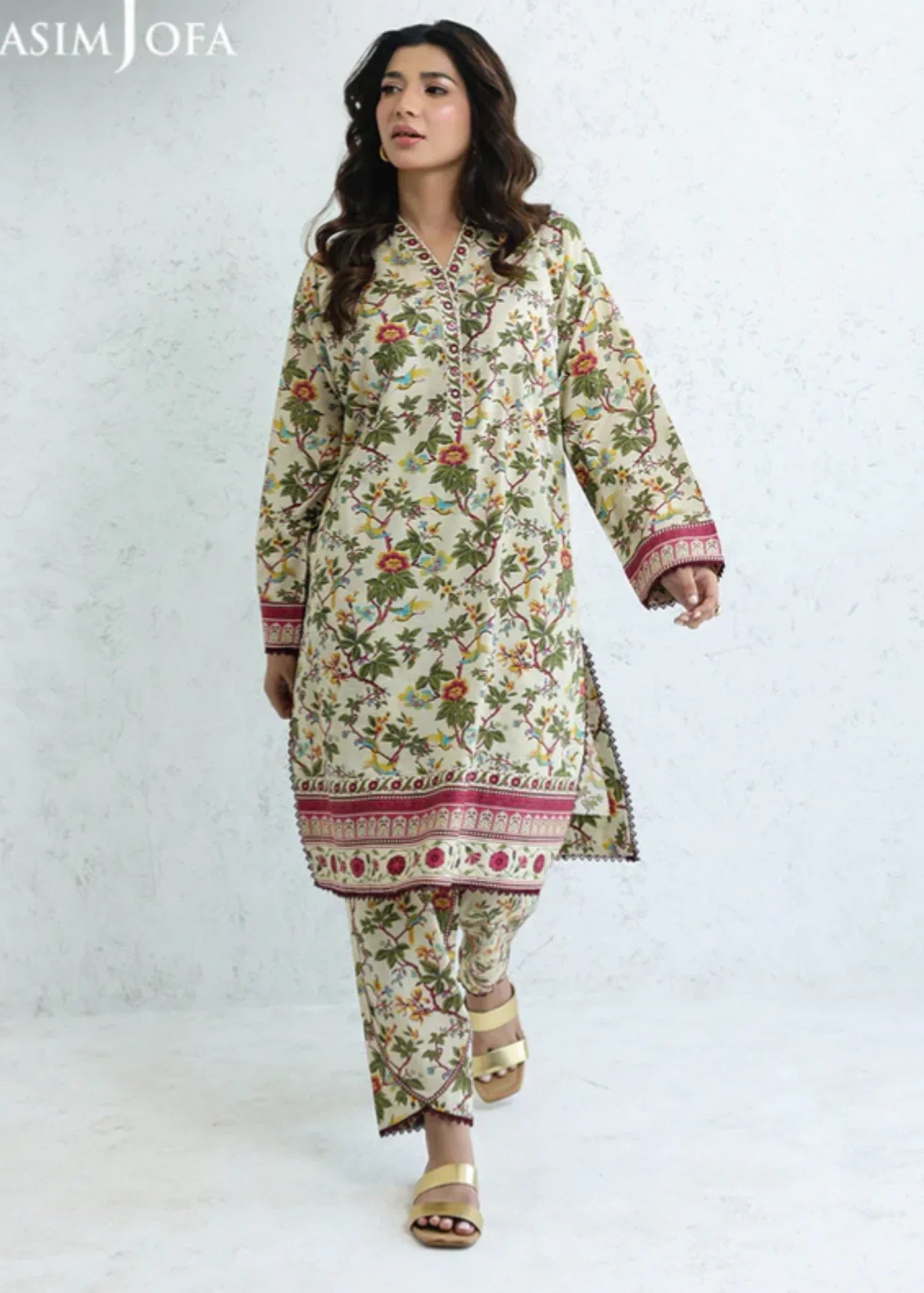 Asim Jofa AJPB 206 PRINTED CAMBRIC STITCHED Women 2pcs