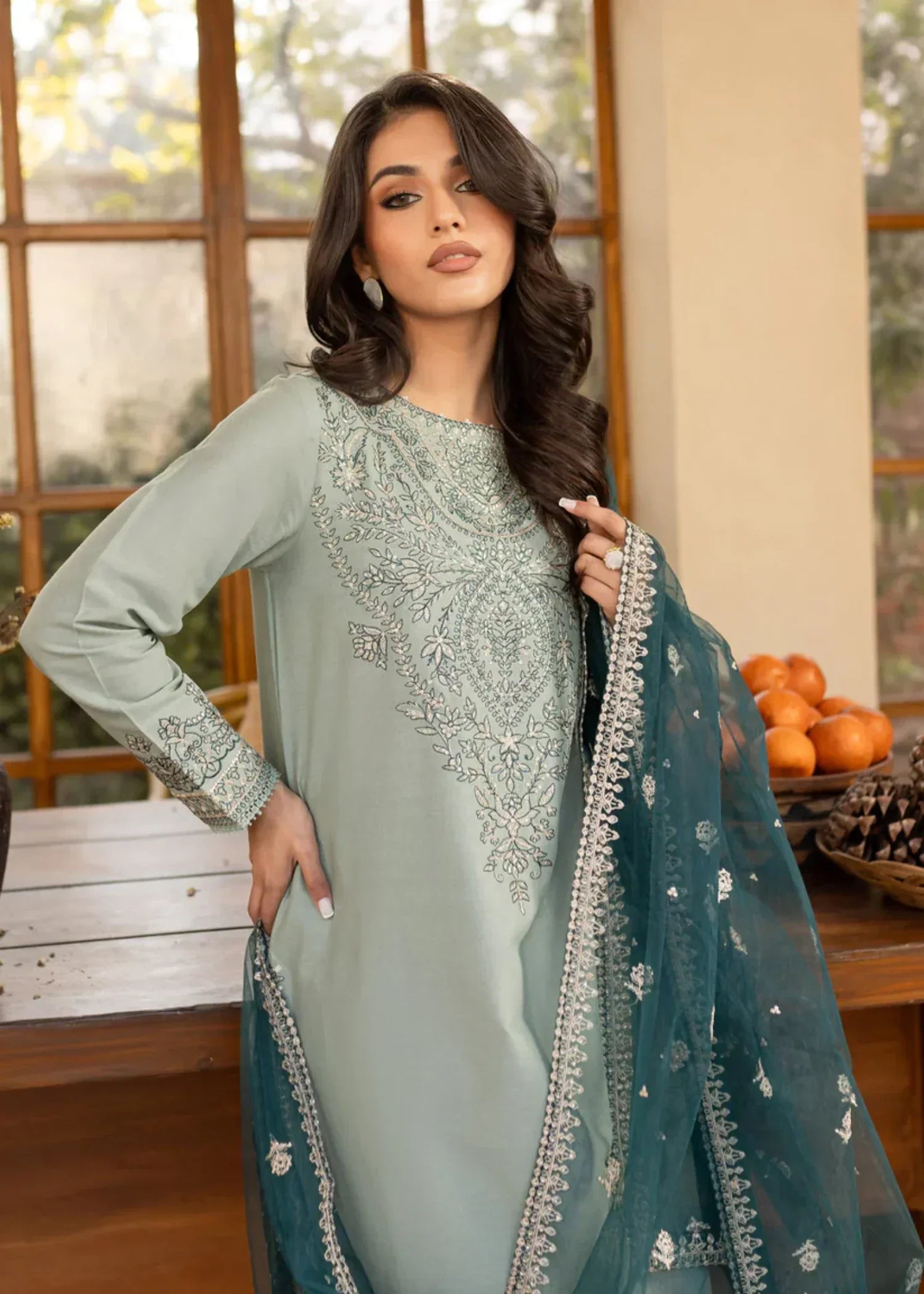 Stylish Collection SEA SAND EMBROIDERED Women 3pcs