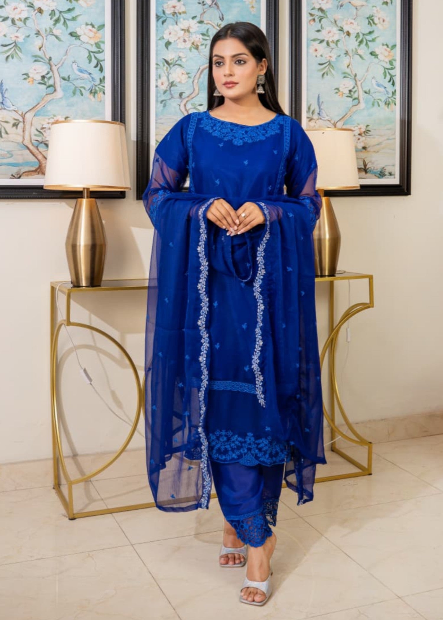 Tehzeeb Libas ROYAL AZURE CHARM CHIFOON EMBROIDERD Women 3pcs