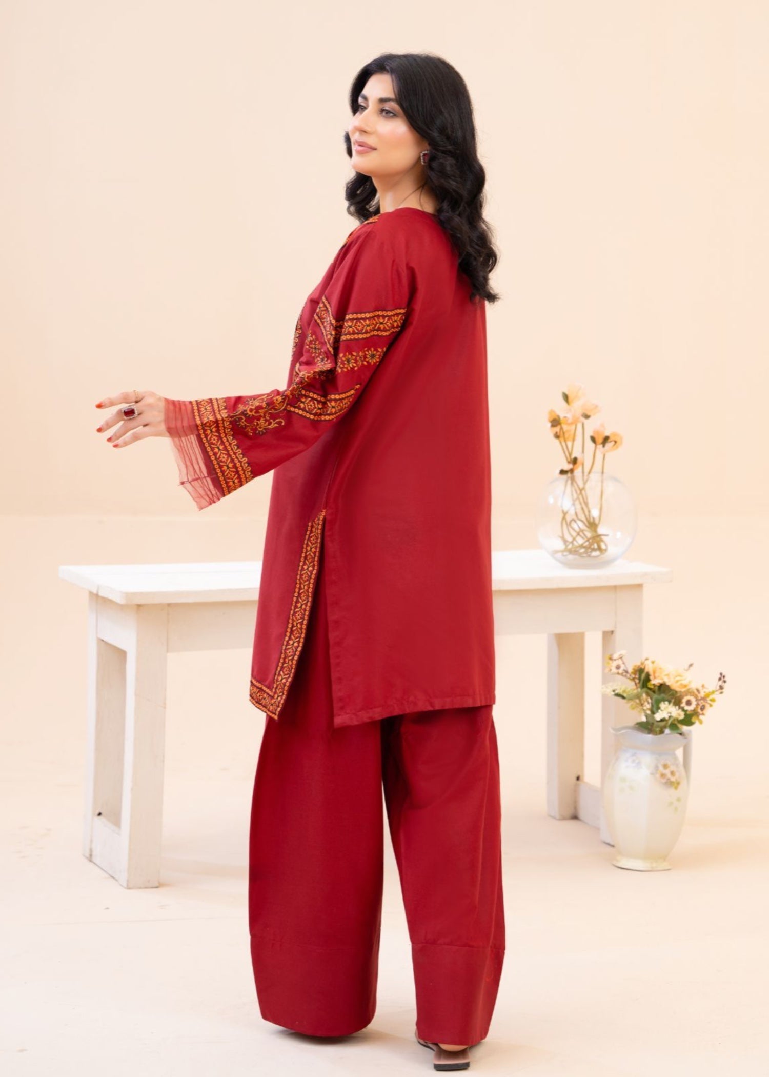 Zeenat & Zoha Maroon Women 2pcs