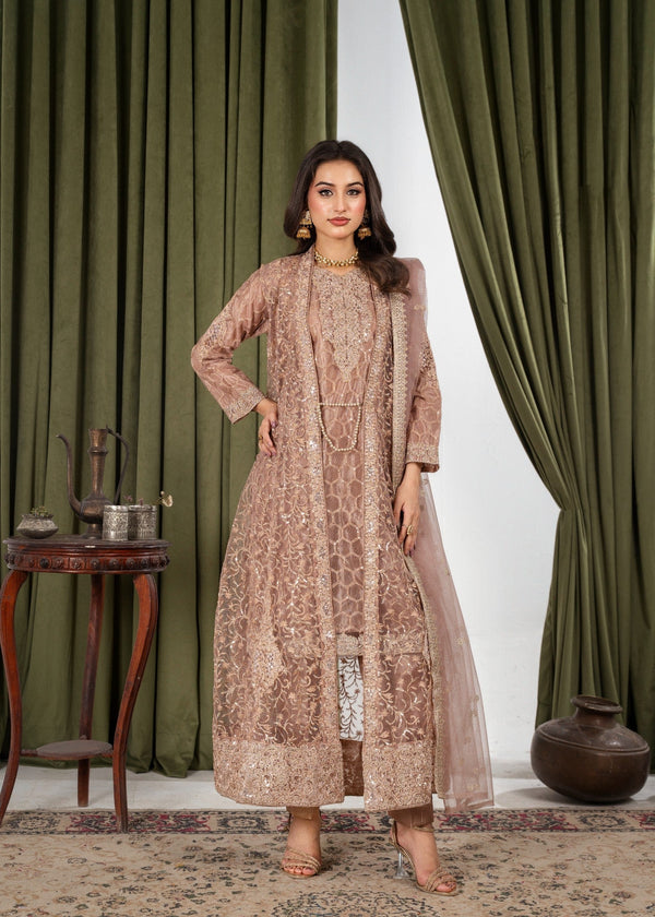 Hkb Officials Harika Brown Pearl Coat Women 4pcs