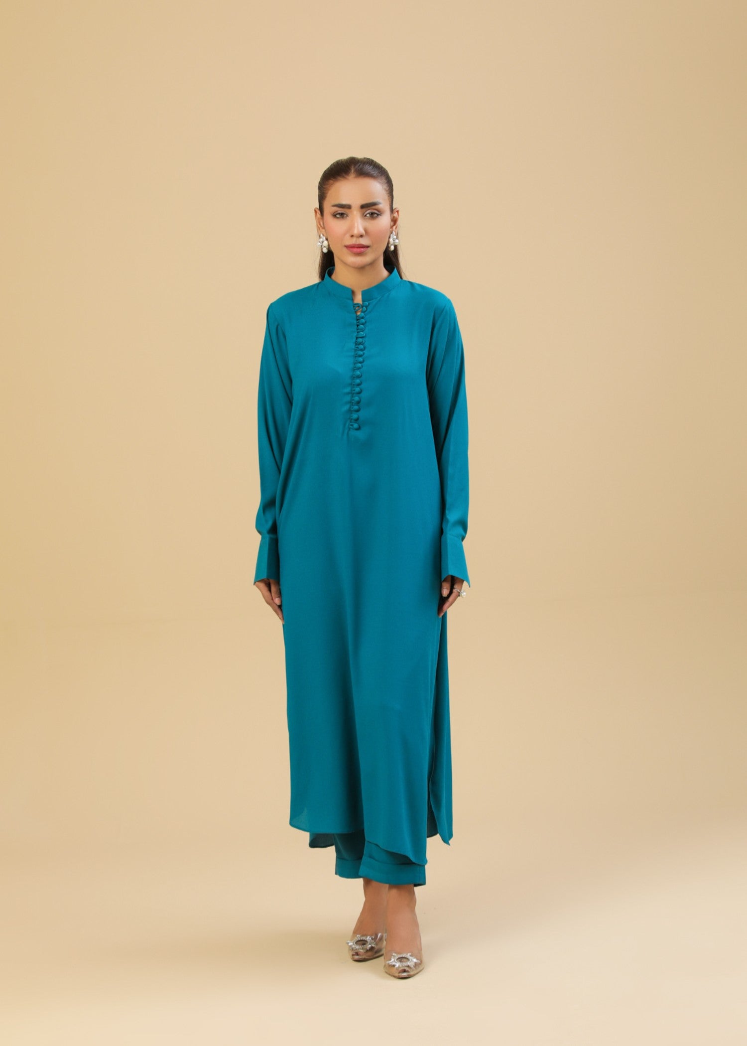Zenyre Teal Haze Solid Set Women 2pcs