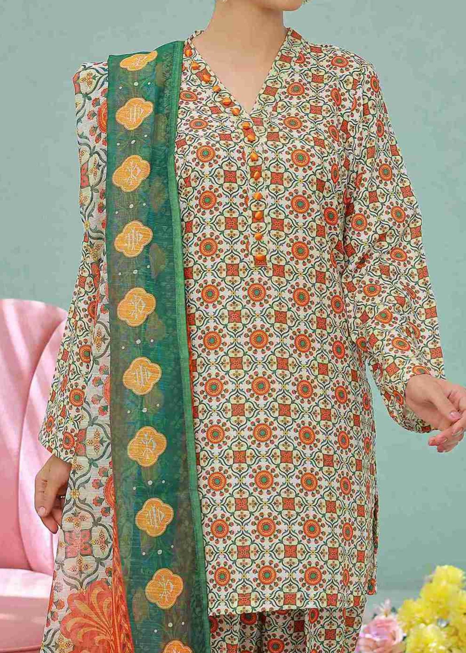 Zuruj Pret Ivory Garden (Farsh Shalwar) Women 3pcs