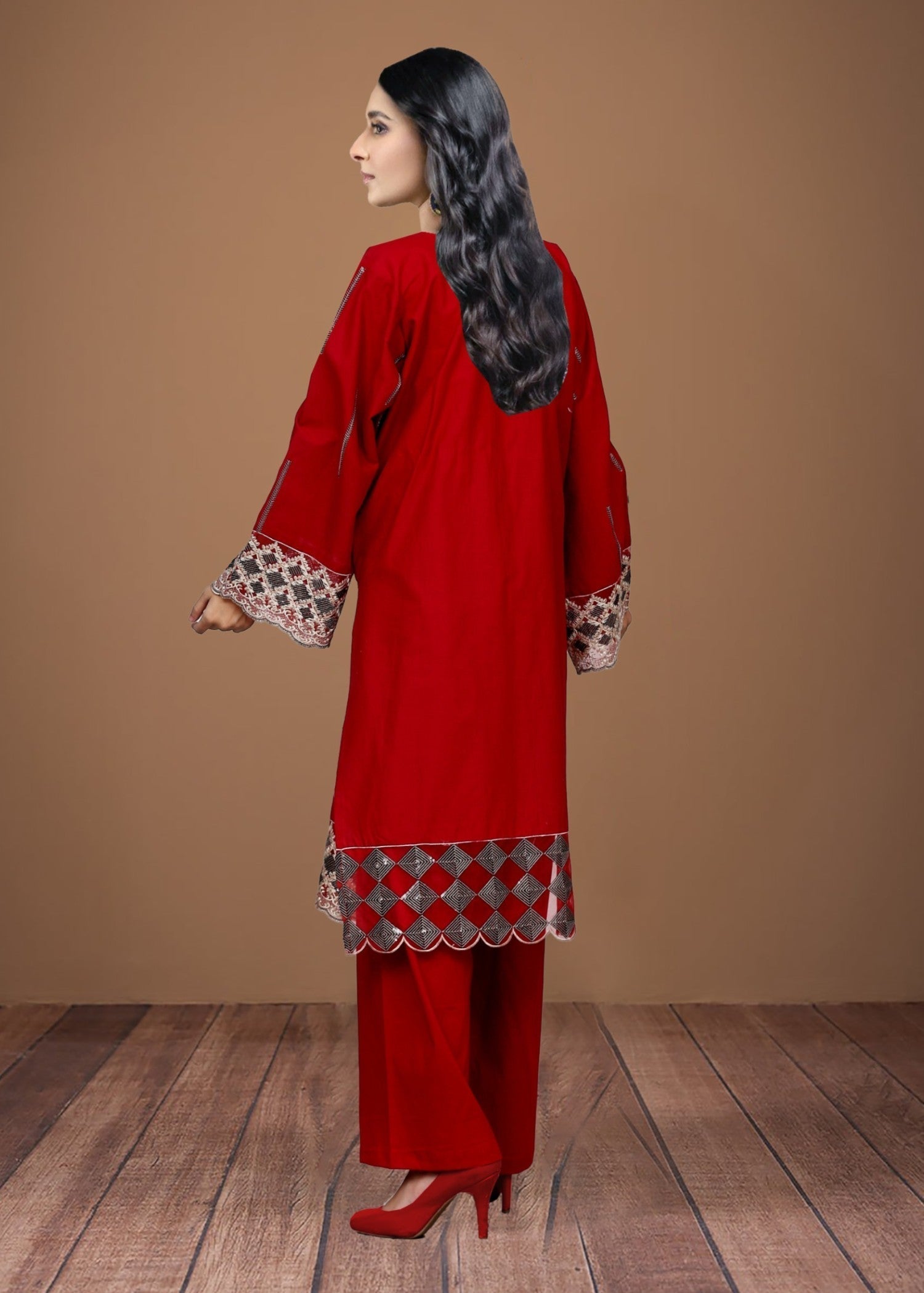 Esha Sehgal Studio Women Formal Dresses Blood red Vol1 Code021 Women 2pcs